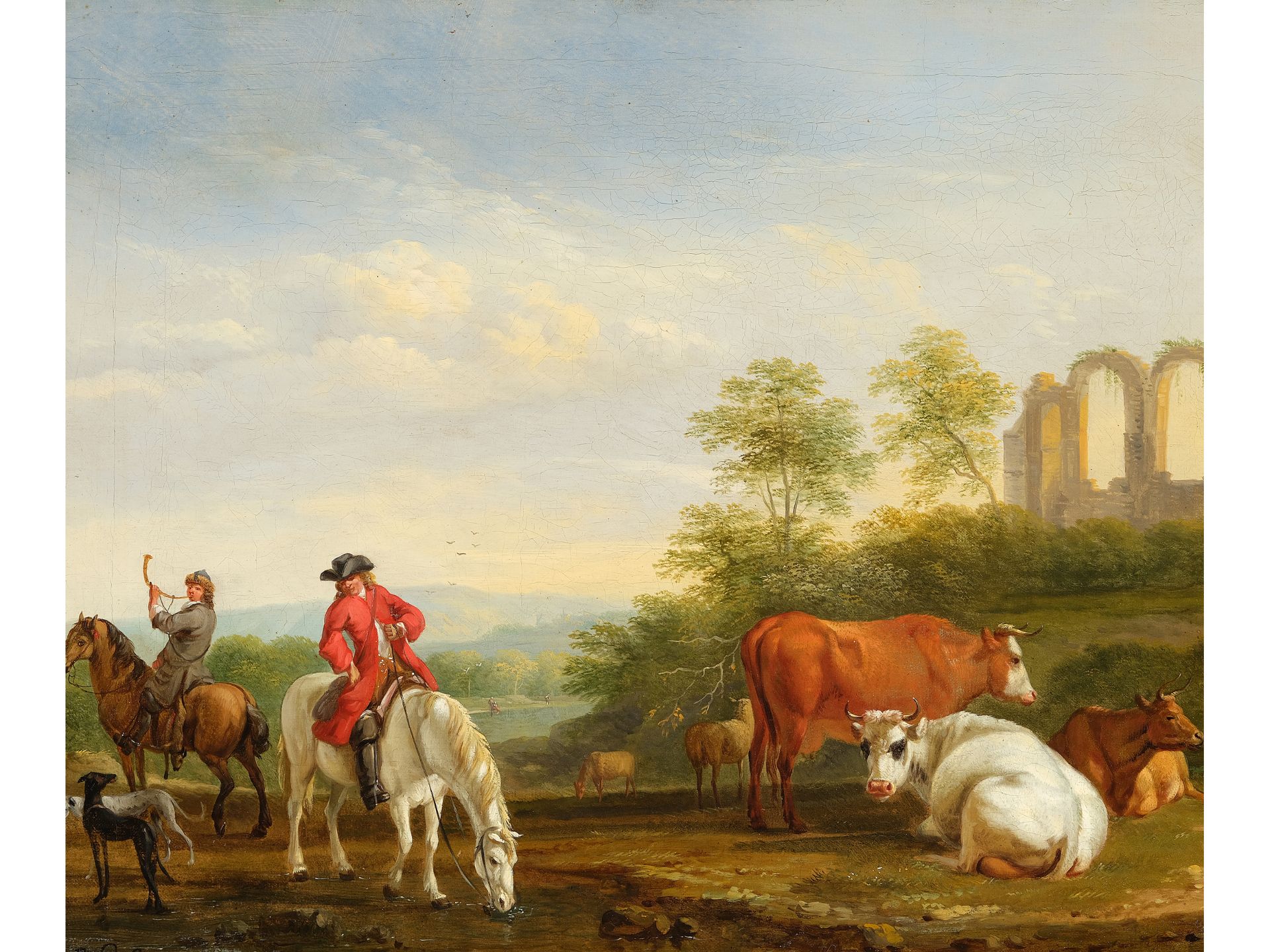 Balthasar Paul Ommeganck, Antwerpen 1755 - 1826 Antwerpen, Aufbruch zur Jagd
