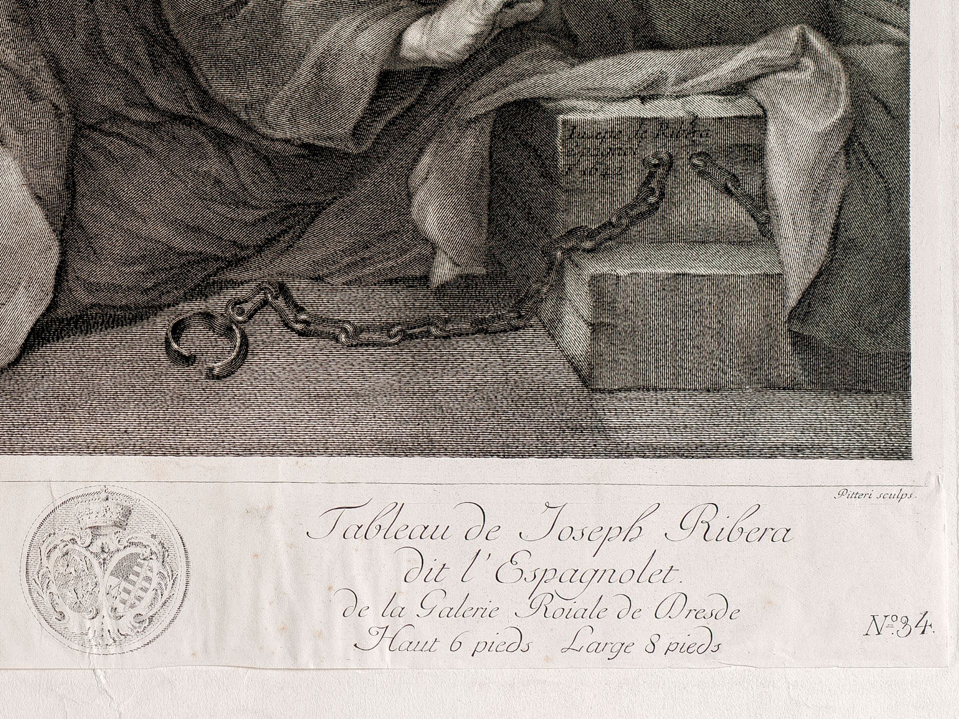 Marco Pitteri, 1703 - 1786, Engraving after Ribera - Image 3 of 4