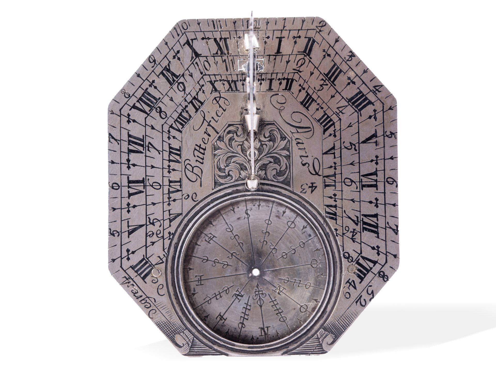 Compass & Sundial, Butterfield a Paris, 18th century   - Image 2 of 16