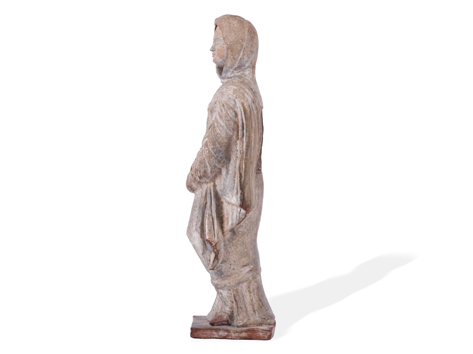 Weibliche Gewandfigur (sog. Tanagräerin), Griechisch/Hellenistisch, 4/3. Jahrhundert v. Chr. - Bild 4 aus 6