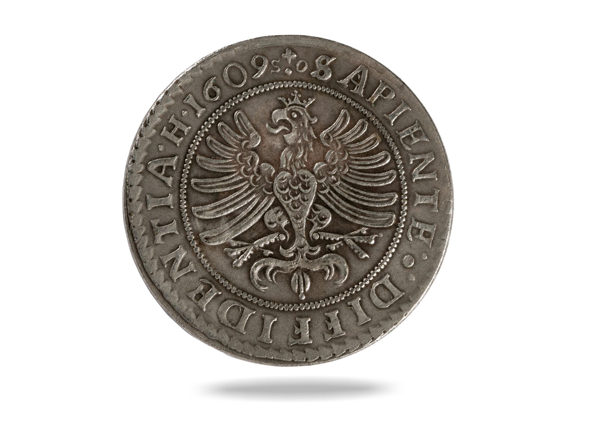 Silber-Münze, Taler Erzherzog Adam Wenzel, Diffidentia Sapiente 1609 - Bild 2 aus 2