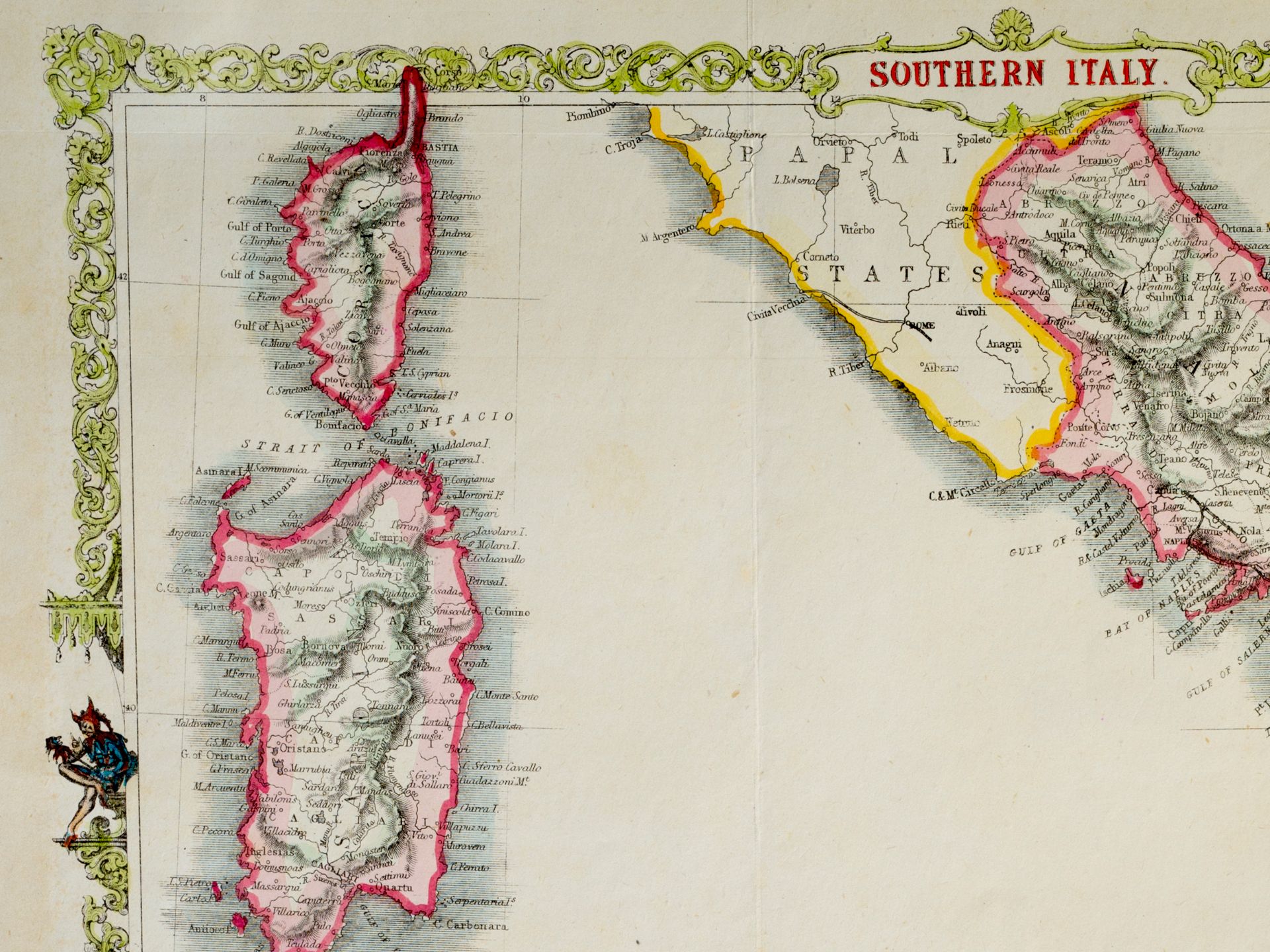 Landkarte, Süditalien, Handkolorierte Lithographie - Bild 3 aus 5