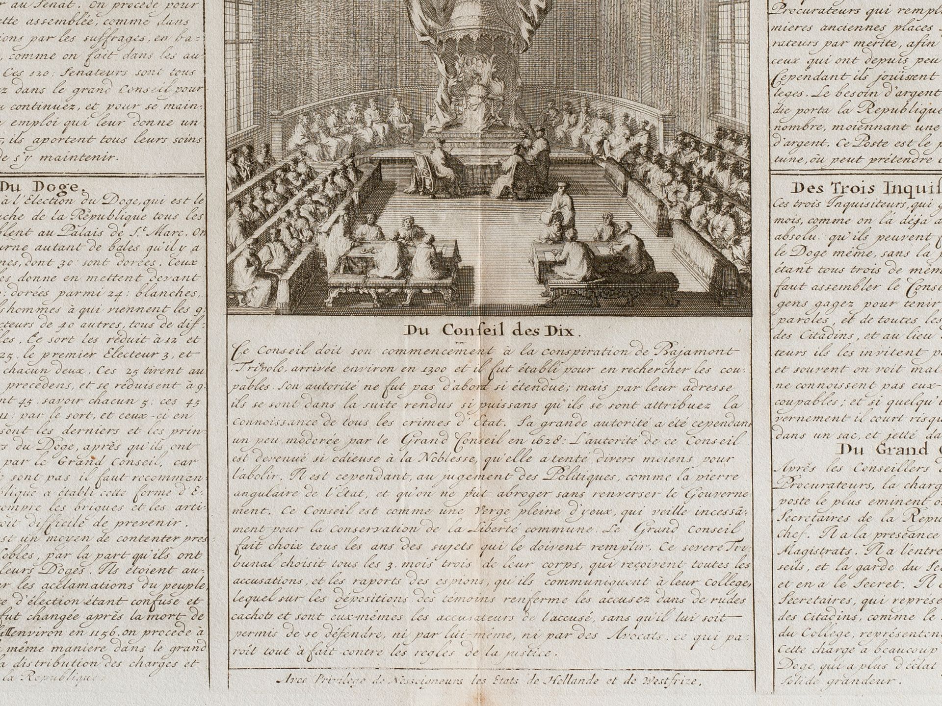 H. Chatelain, Kupferstich, Carte du Gouvernement civil et politique de la Republique de Venise - Bild 2 aus 9