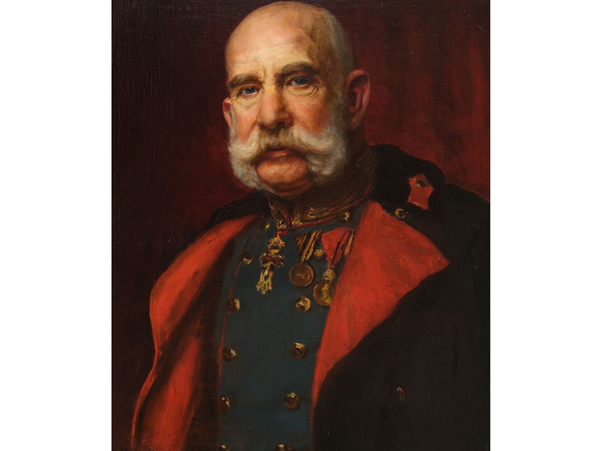 Kasimir Pochwalski, Krakau 1855 - 1940 Krakau, Zugeschrieben, Portrait Kaiser Franz Joseph I.