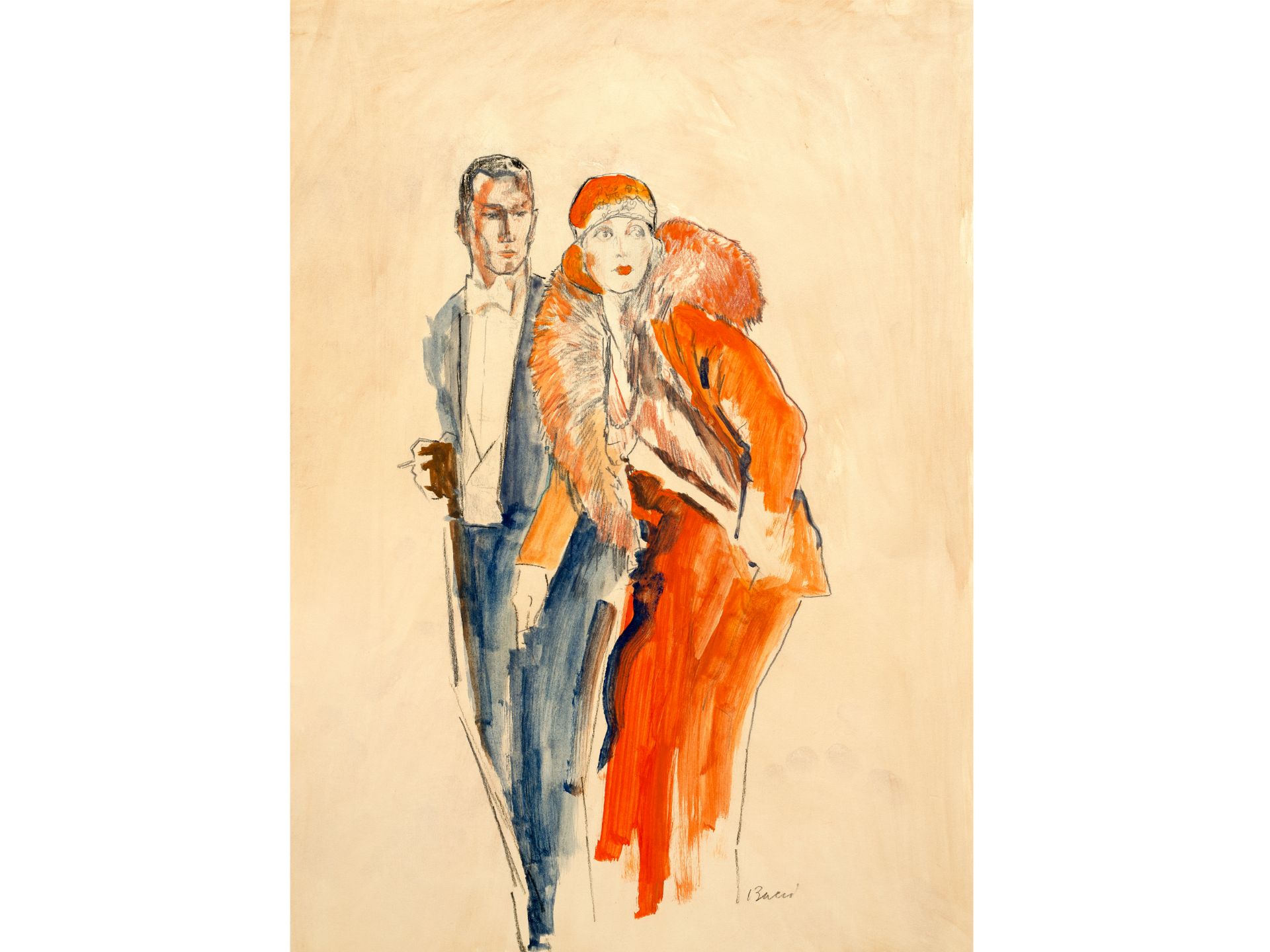 Aris Bacci, Bologna 1894 - 1948 New York, Fashion drawing