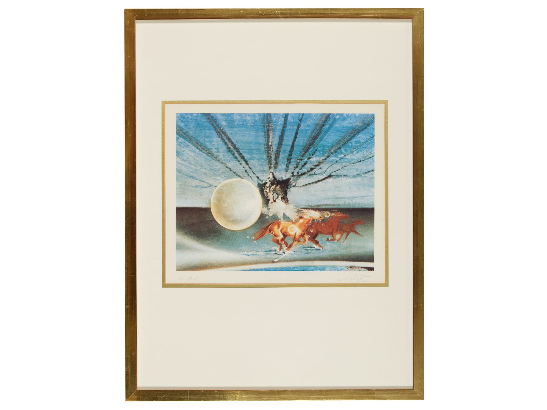 Unbekannter Künstler, „Surrealistisches Bild“, Lithographie auf Papier - Bild 2 aus 5