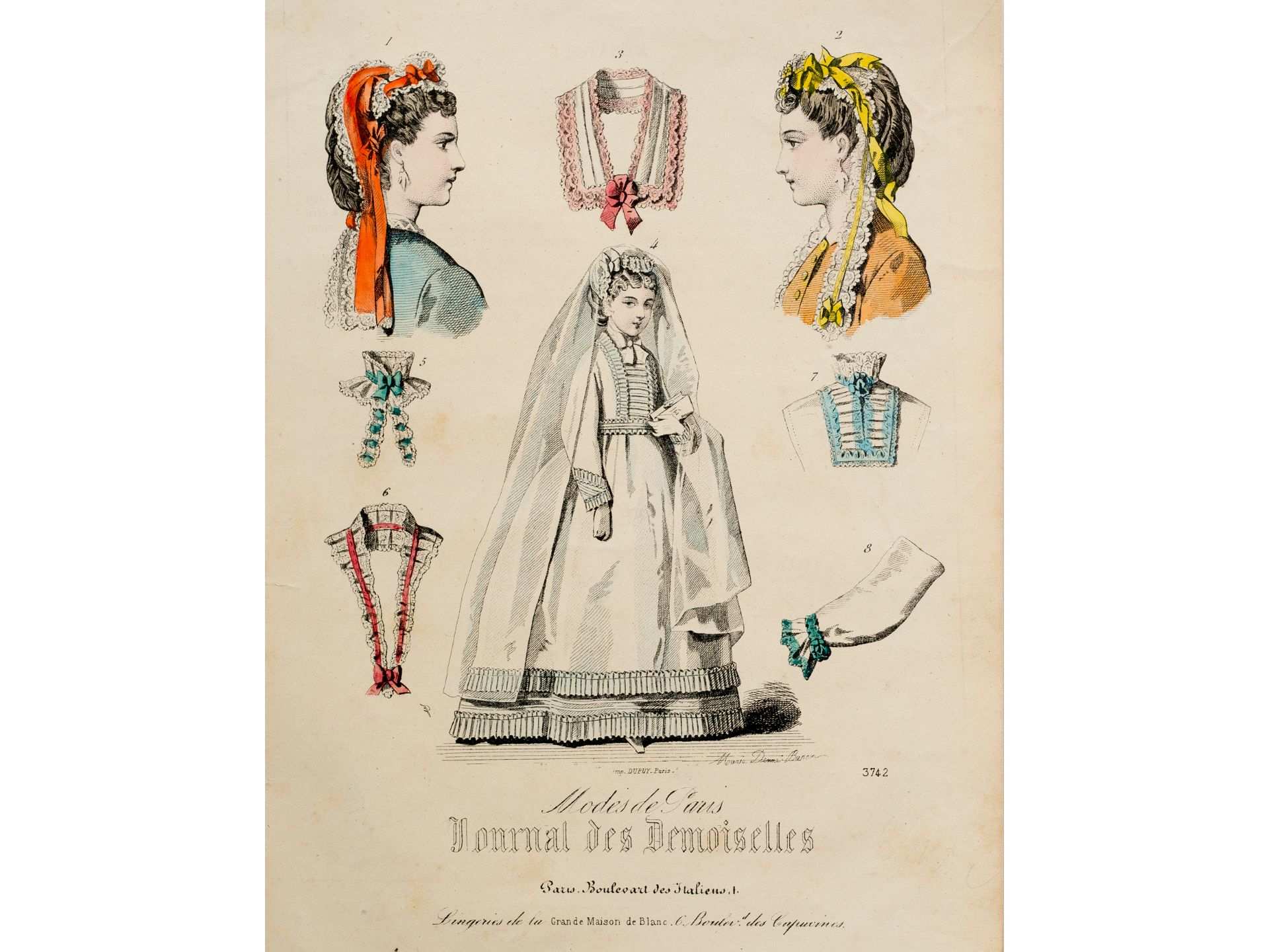 "Modes de Paris, From the fashion magazine "Journal des Demoiselles" (1833-1922)