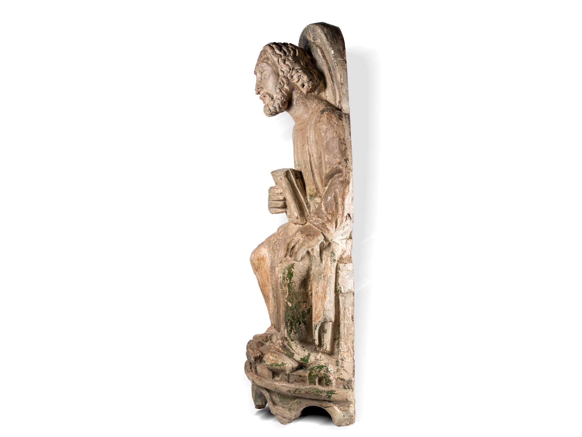 Museum sculpture of a seated apostle, Italy, In the style of the 14th century - Image 2 of 8