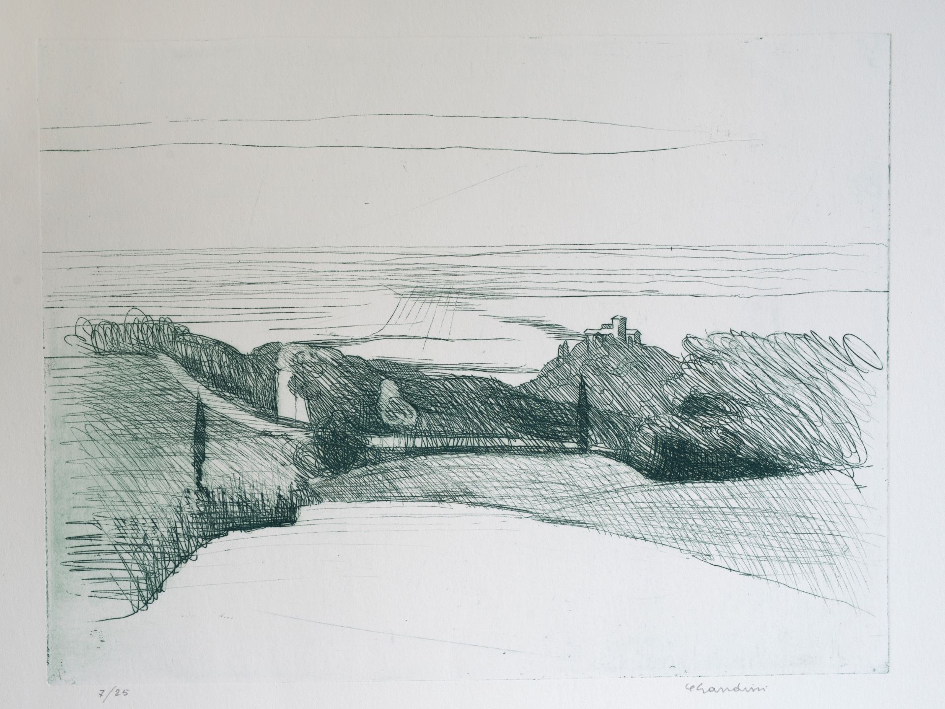 Gino Gandini, Italien, 1912 – 2001, „Landschaft mit Architektur“