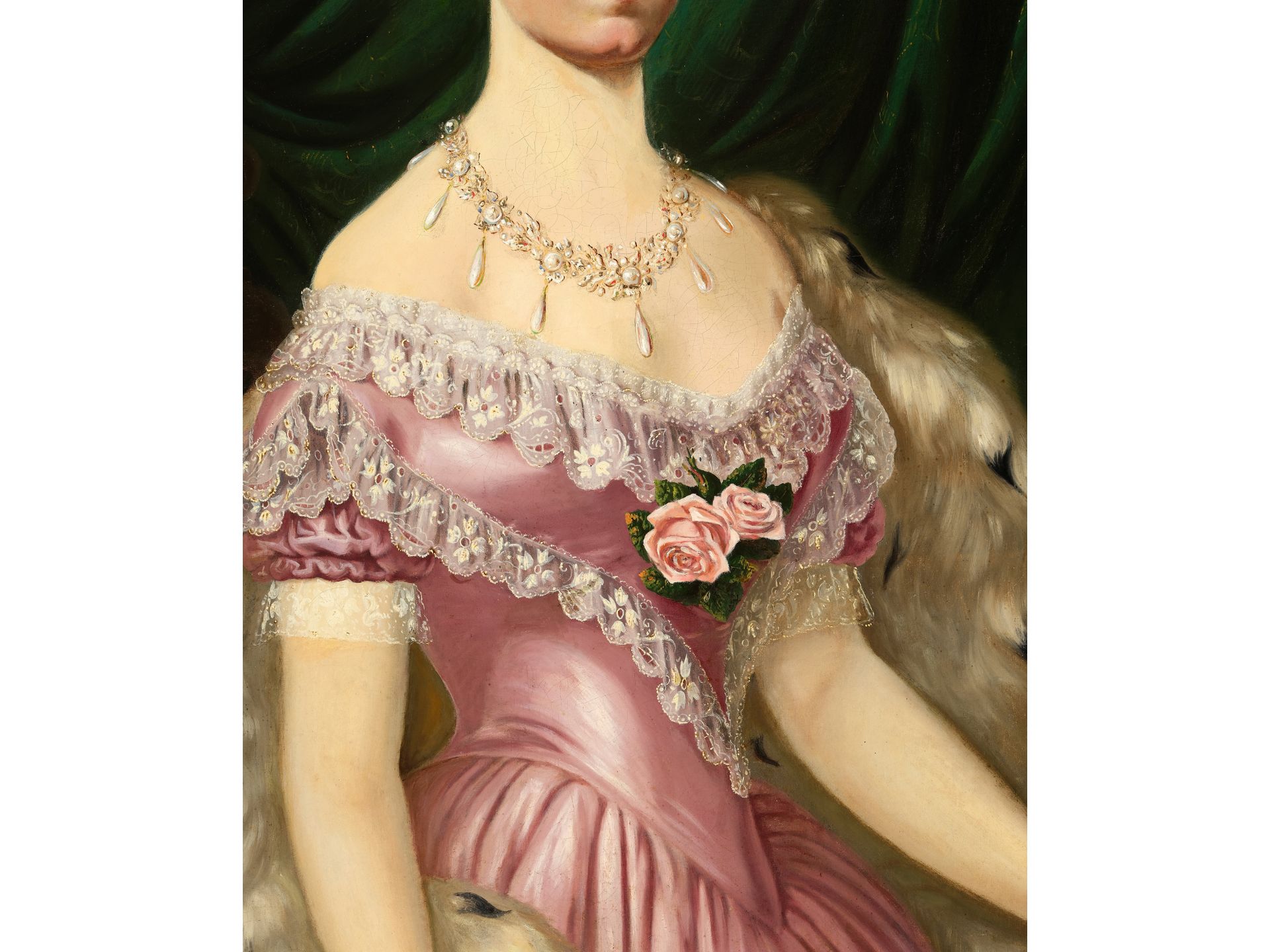 Österreichischer Maler, Portrait der Kaiserin Elisabeth von Österreich, Mitte 19. Jahrhundert - Bild 5 aus 7