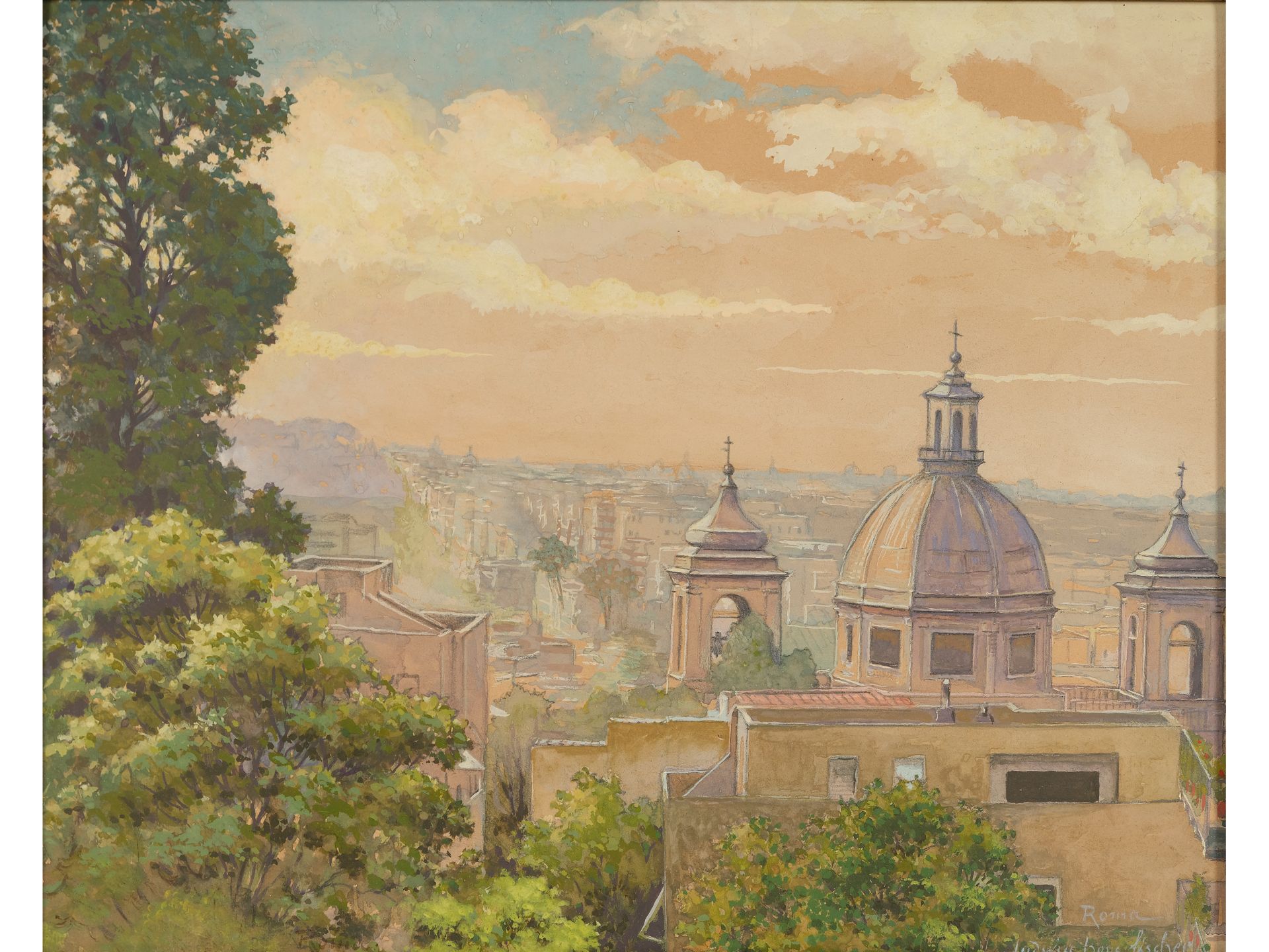 Ludwig Hans Fischer, Salzburg 1848 - 1915 Vienna, View over Rome