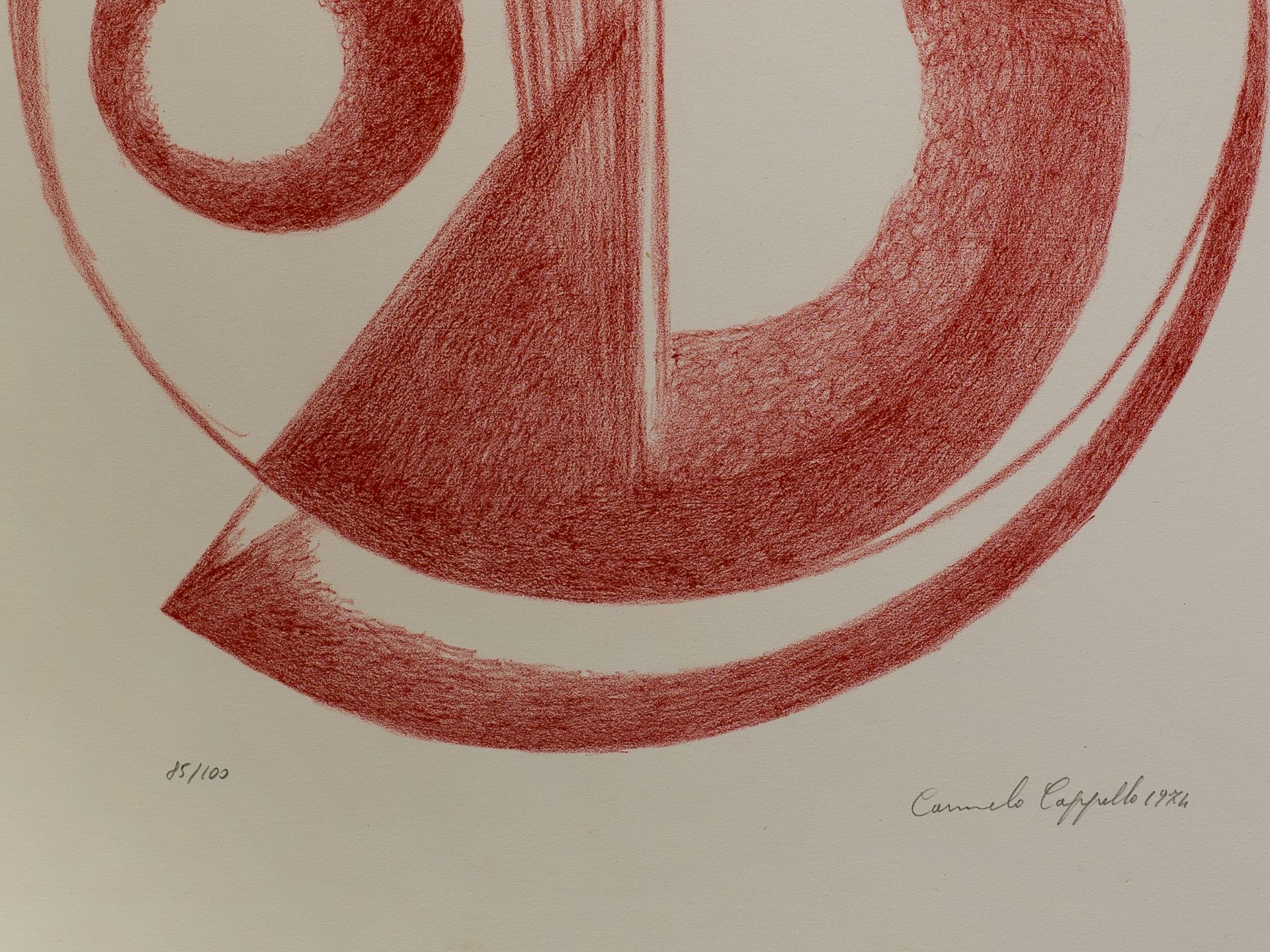 Carmelo Cappello, Ragusa 1912 – 1996 Mailand, “Kreiskomposition in Rot” - Bild 2 aus 2