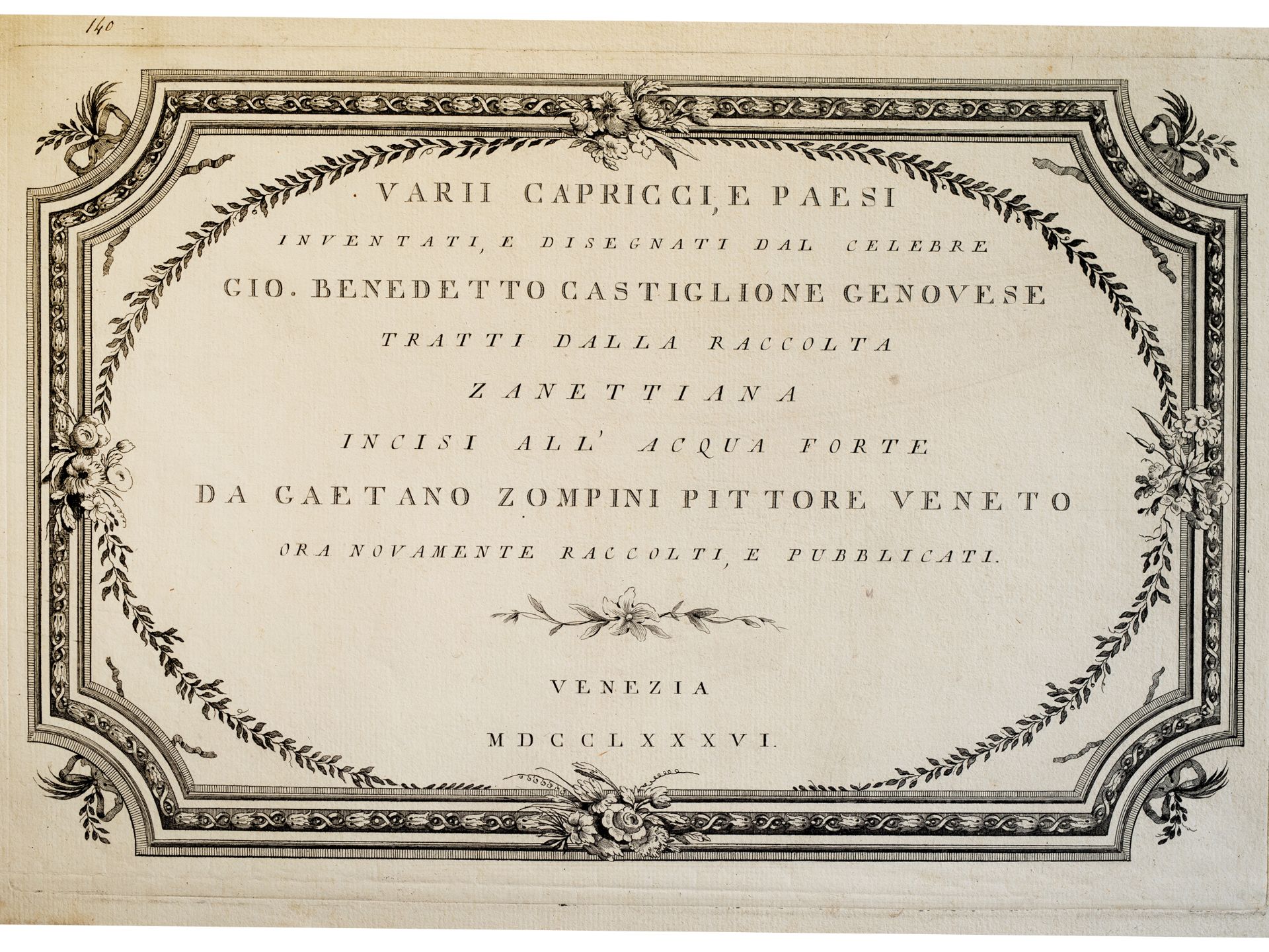 Nach Giovanni Benedetto Castiglione, Genua 1609 – 1664 Mantua, Titelblatt