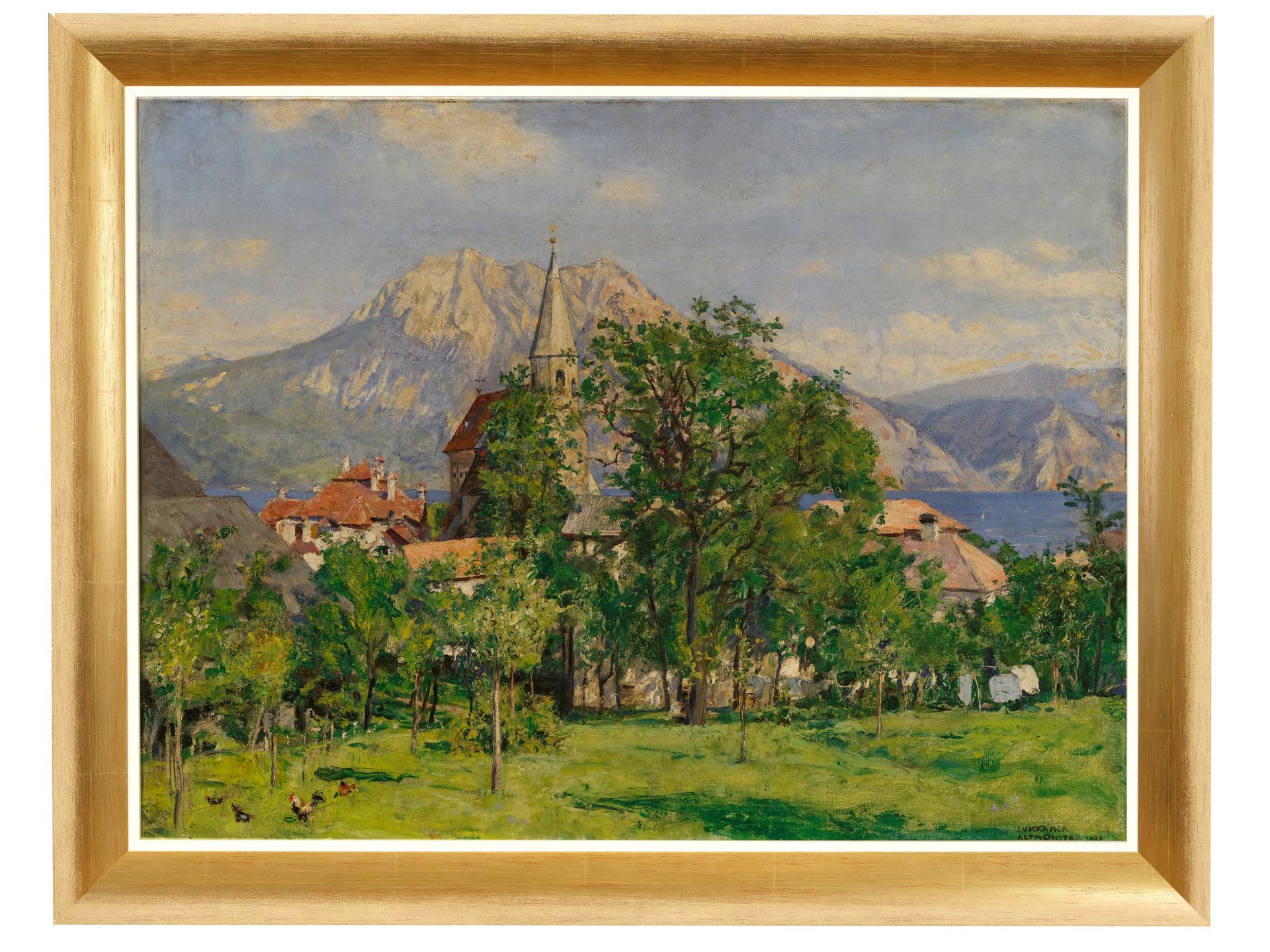 Johann Victor Krämer, Adamsthal 1861 - 1949 Wien, Blick auf Altmünster - Bild 2 aus 6