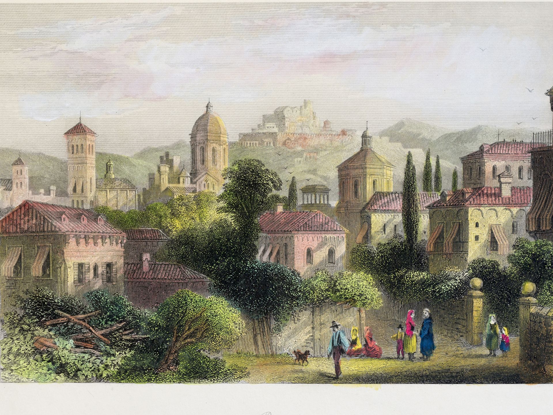 "Brescia", Coloured engraving