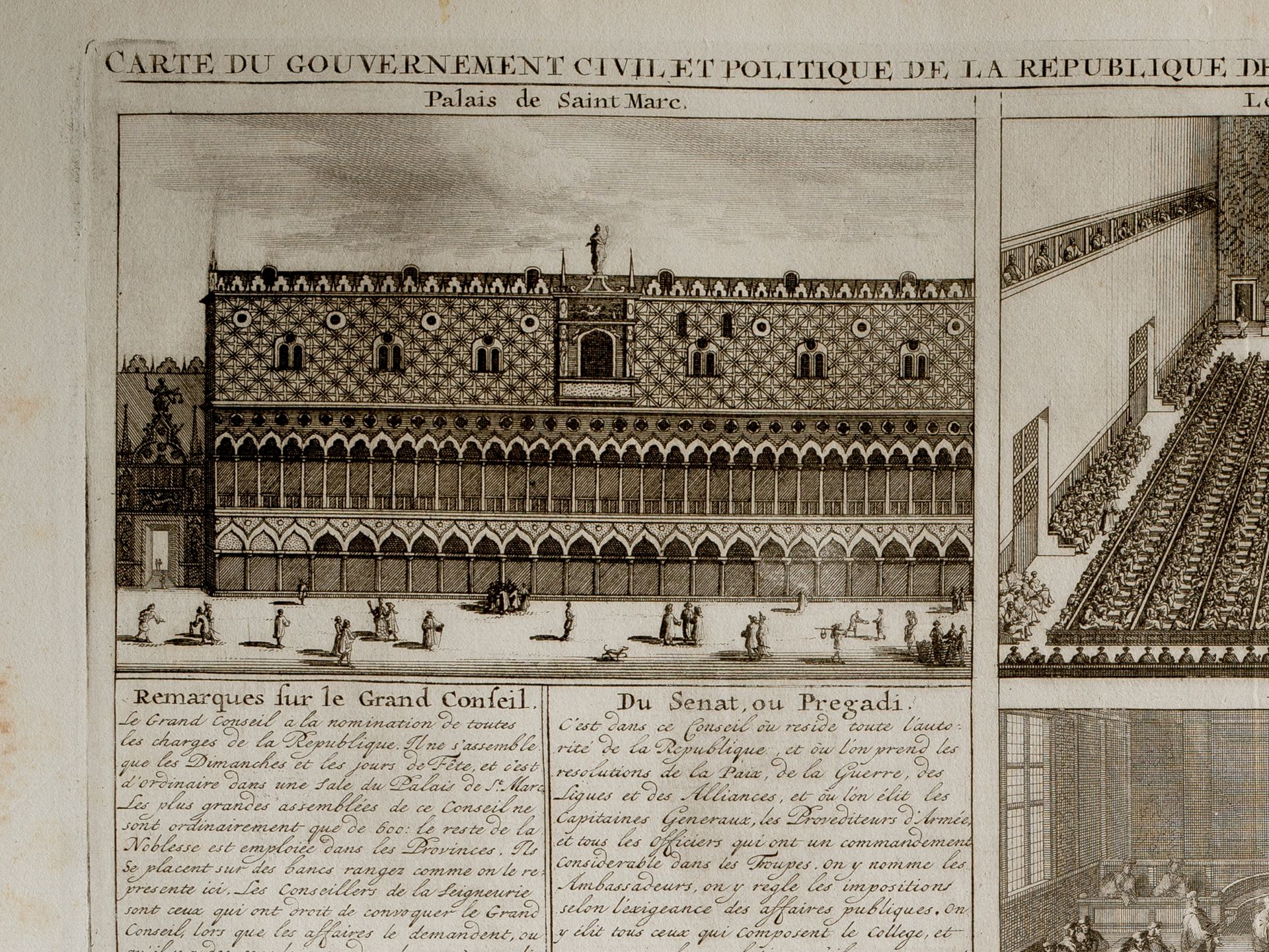 H. Chatelain, Copperplate, Carte du Gouvernement civil et politique de la Republique de Venise - Image 3 of 9