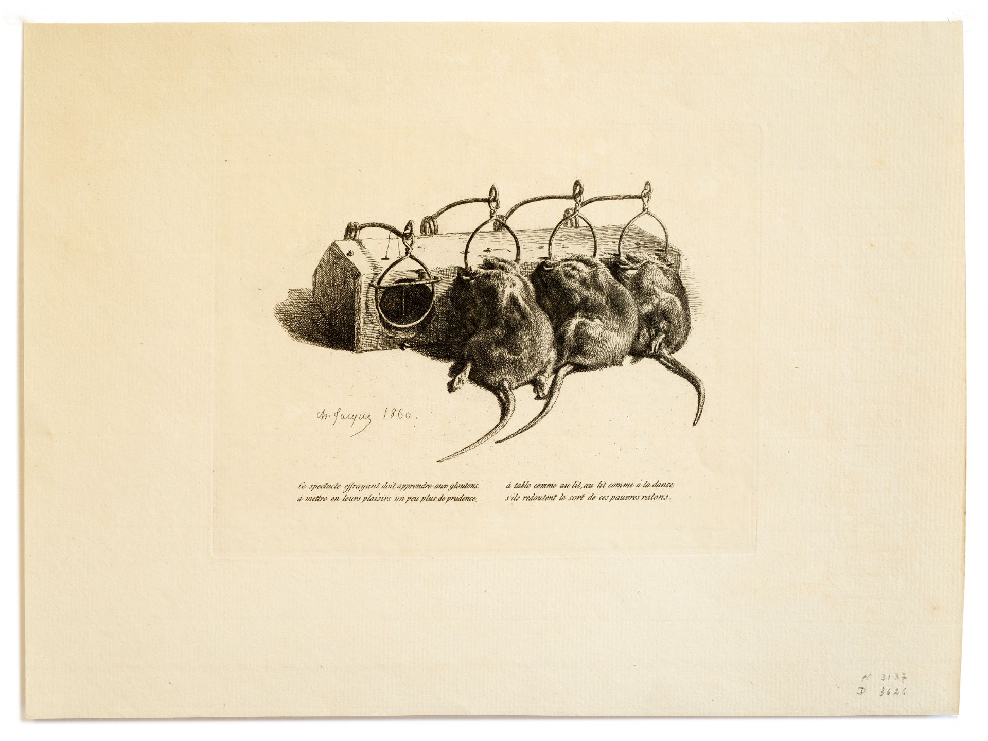 Rat trap, Lithography, 19th century - Image 2 of 5