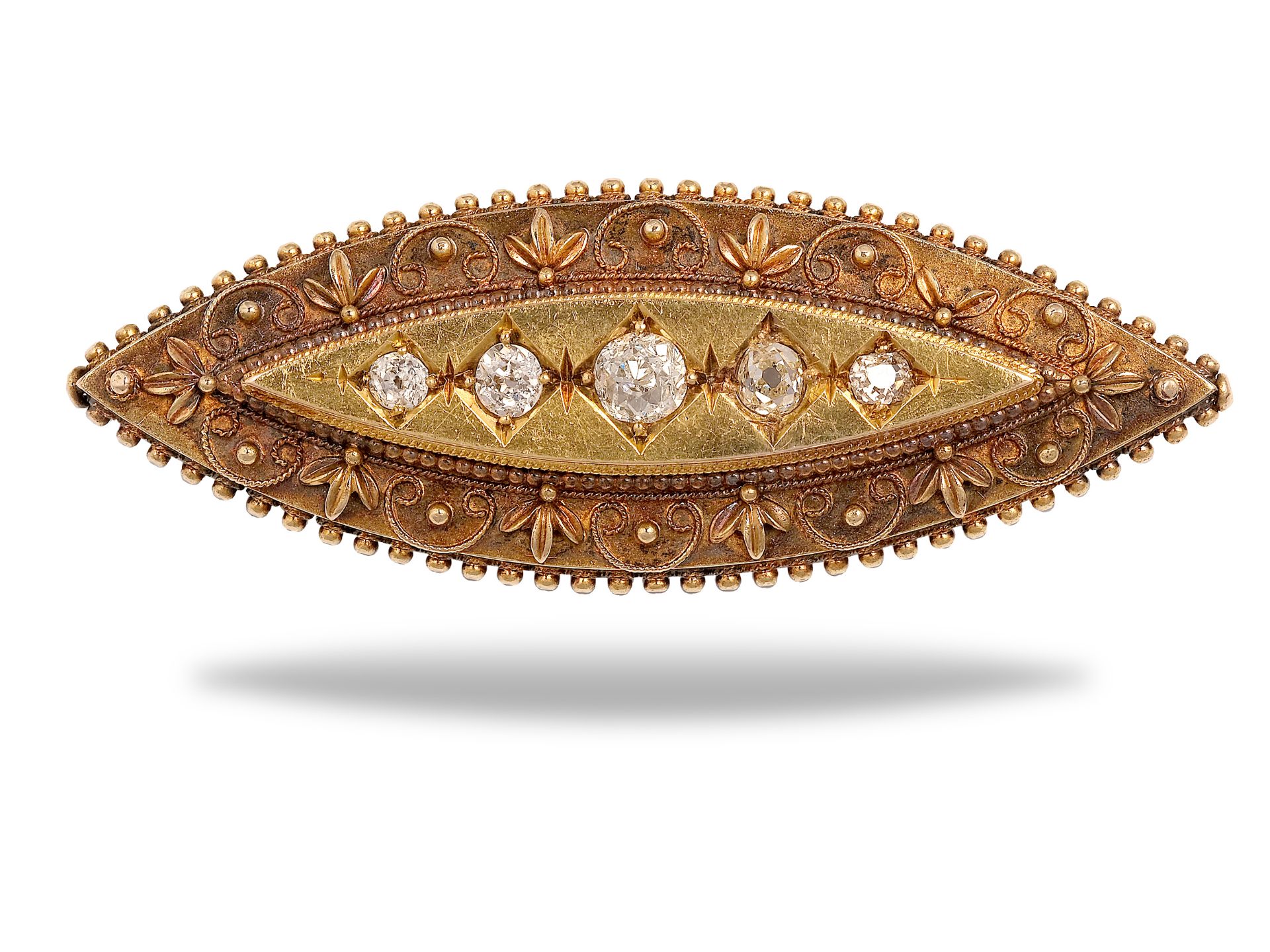 Brooch, Around 1890, 14 ct gold - Image 2 of 4