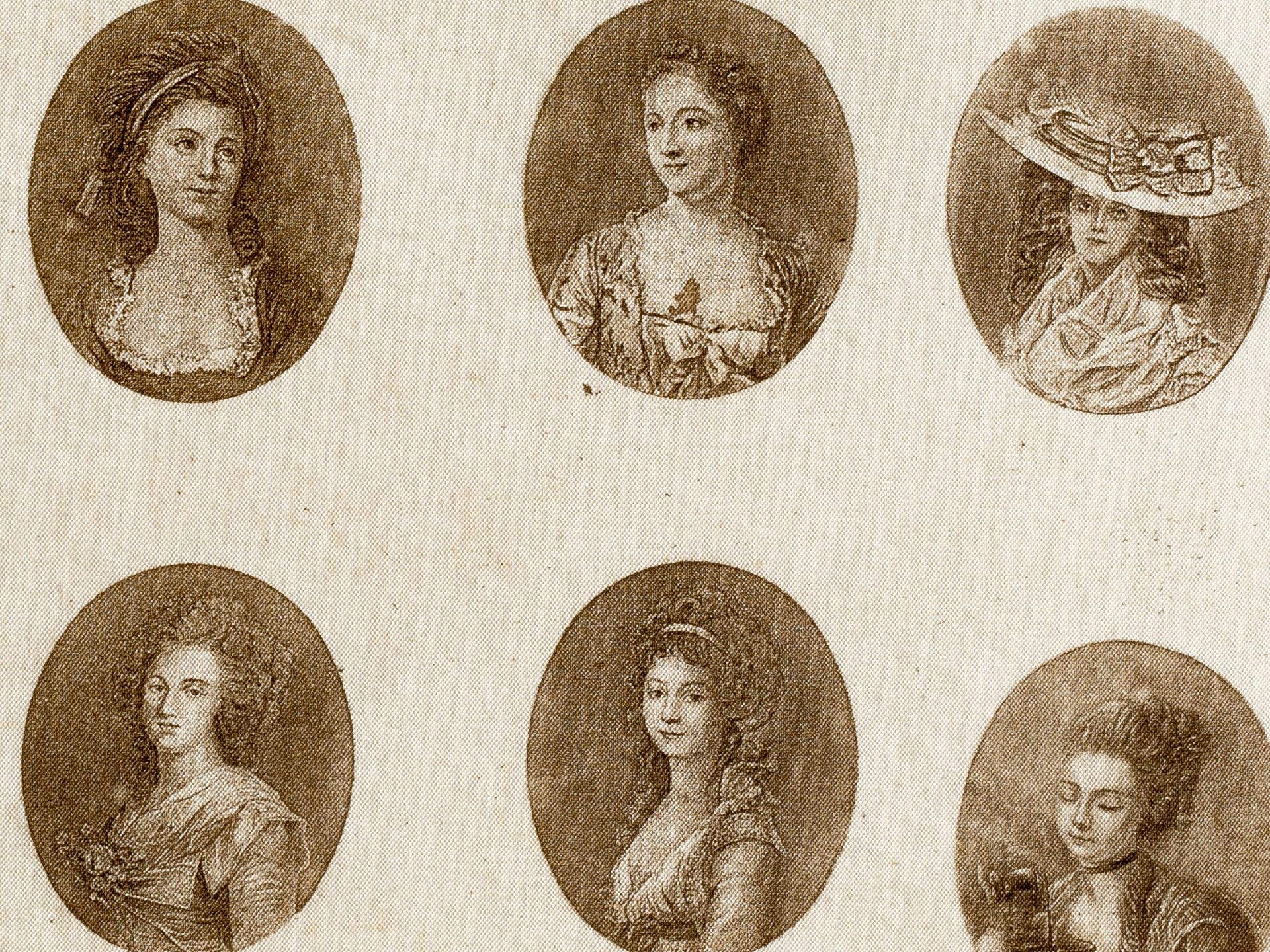 "20 Portraits of Ladies”, Copper engraving medallions - Image 2 of 2