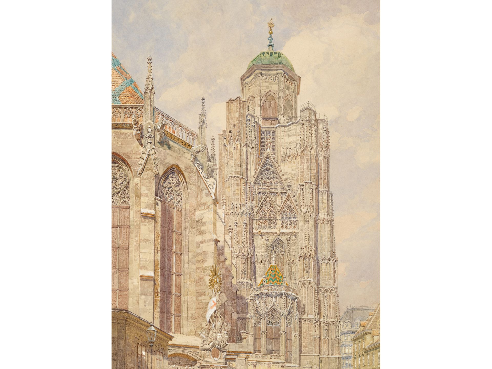 Franz Kopallik, Vienna 1860 - 1931 Vienna, North tower of St. Stephen's Cathedral - Image 4 of 6