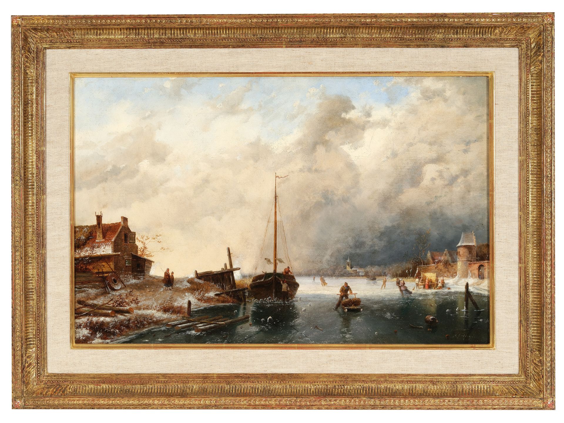 Andreas Schelfhout, Den Haag 1787 – 1870 Den Haag, Winterliche Idylle - Bild 2 aus 6