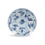Teller, China, Blauweißes Porzellan