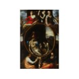 Giulio Romano, Rom 1499 – 1546 Mantua, Umkreis, Beweinung Christi im Medaillon