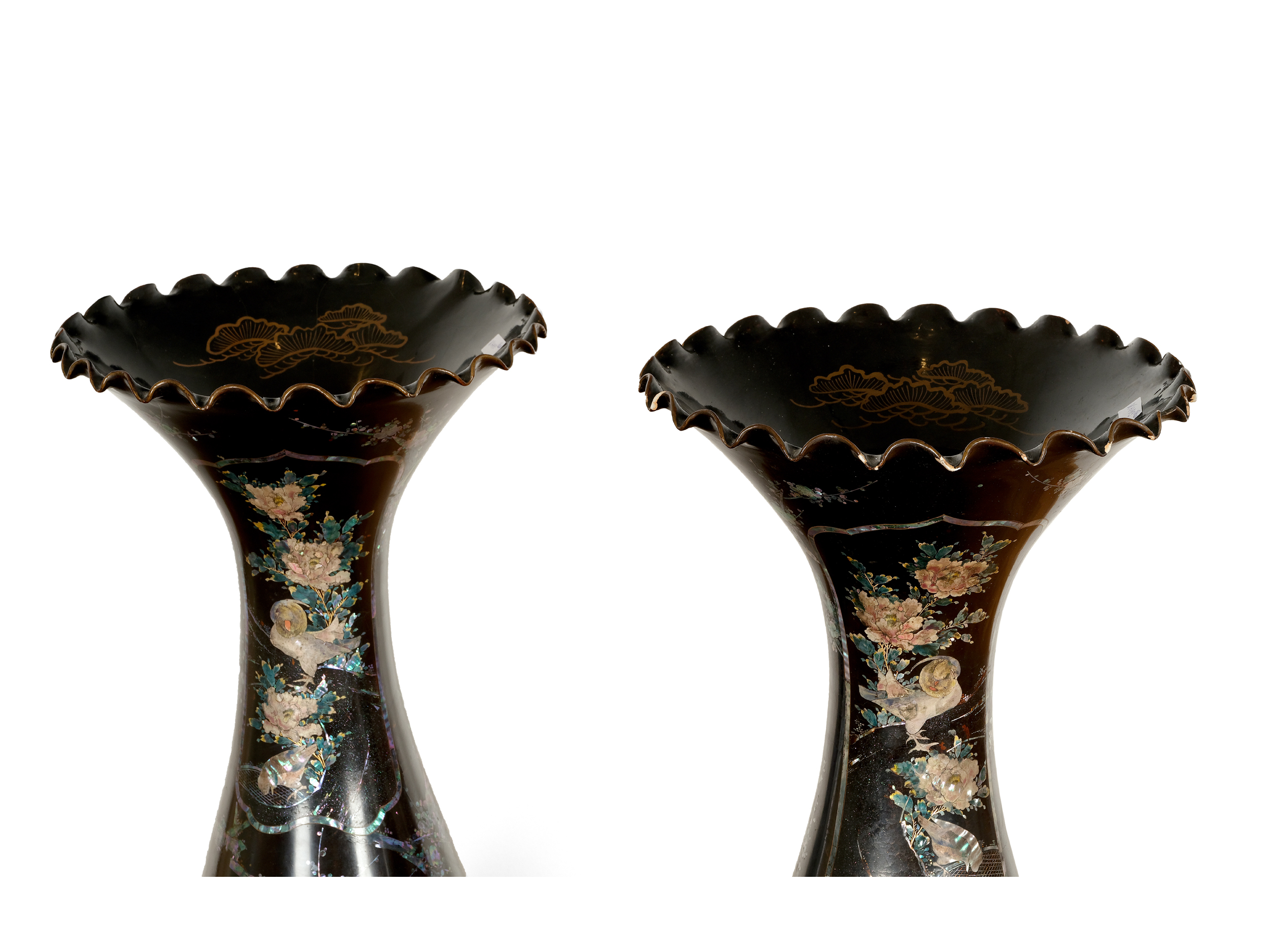 2 large vases, China/Japan?, Ceramic with mother-of-pearl inlays - Image 3 of 4