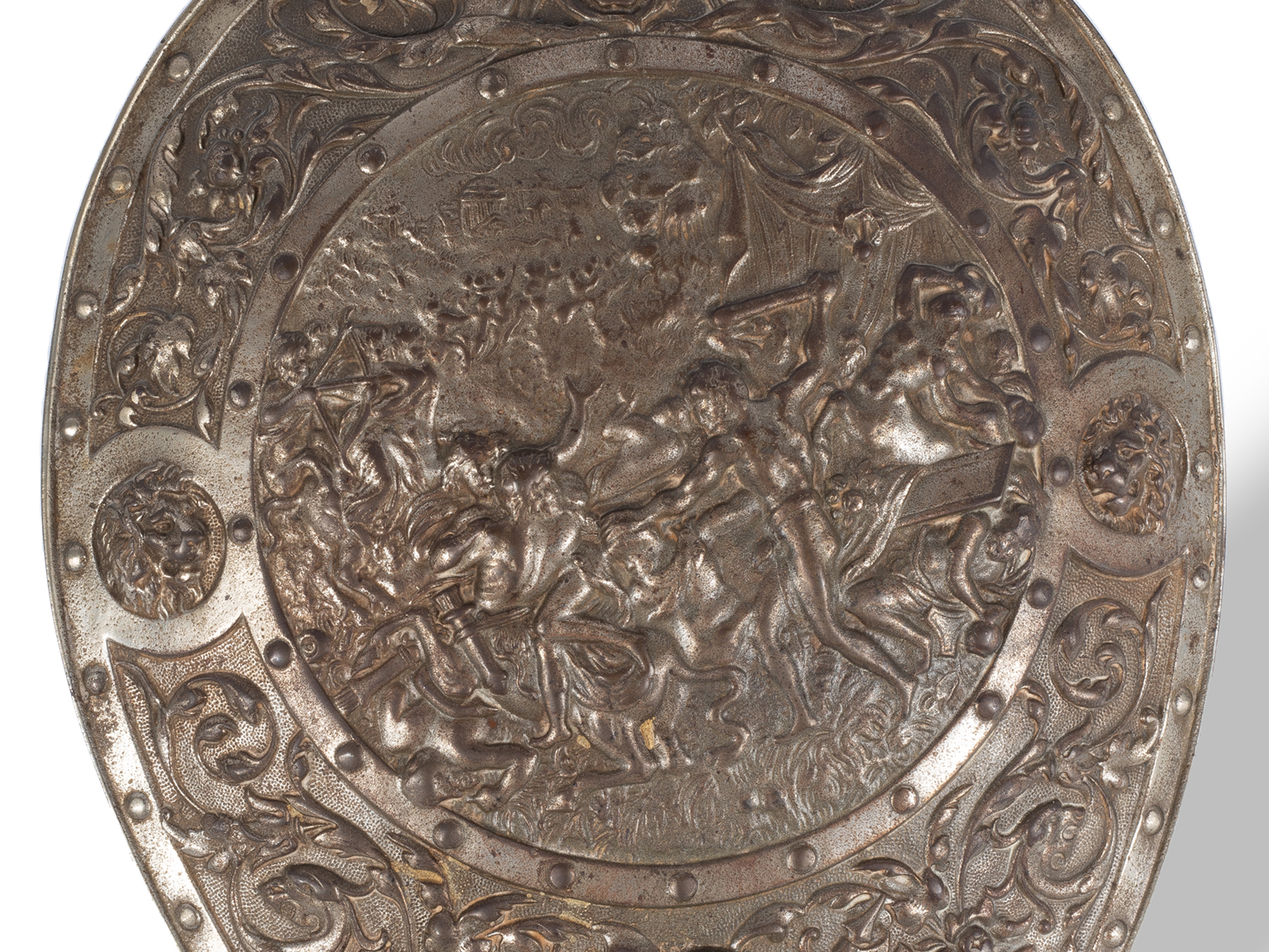 2 escutcheons, Kentauromachy & Battle Scene, Following an example of the 16th century - Image 2 of 4