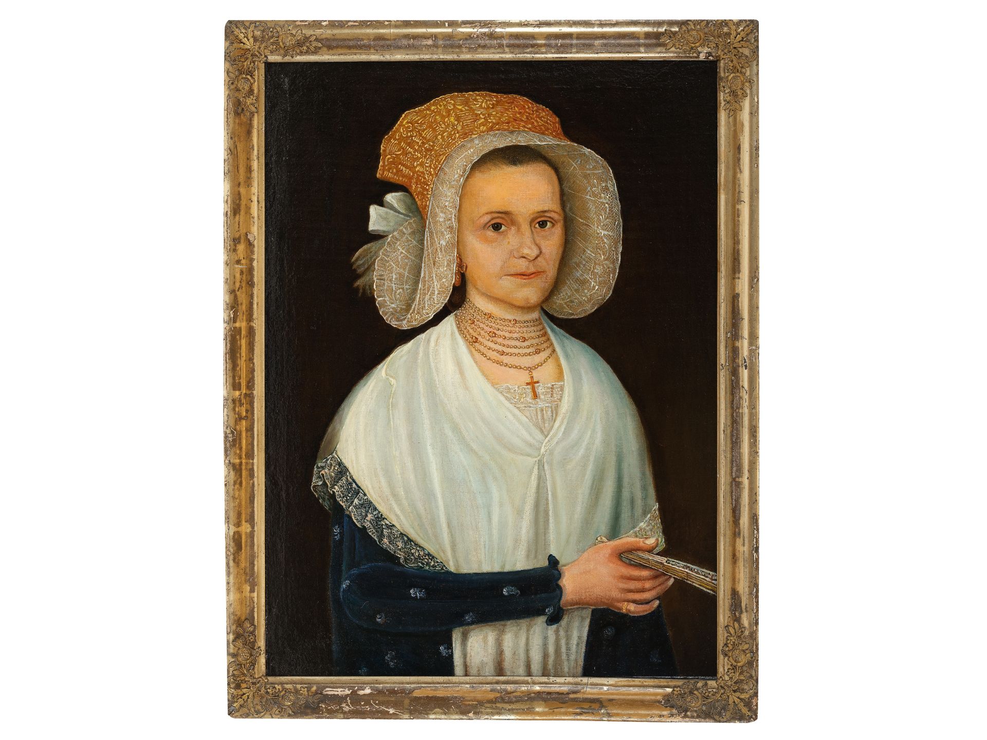 Unbekannter Maler, Dame mit Fächer, 18. Jahrhundert - Bild 2 aus 3