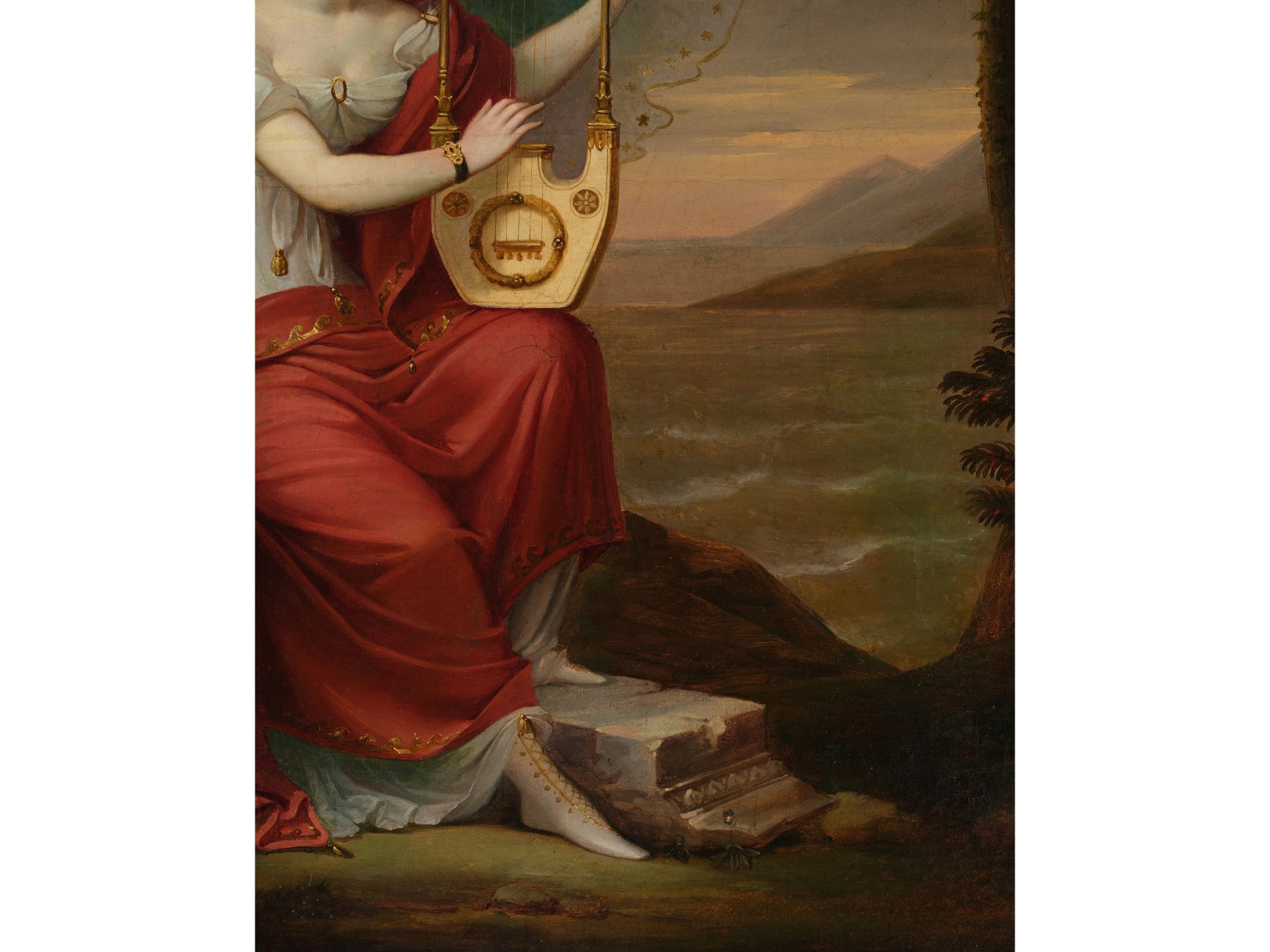 Classicist artist, Lady with lyre, Around 1800 - Image 4 of 7