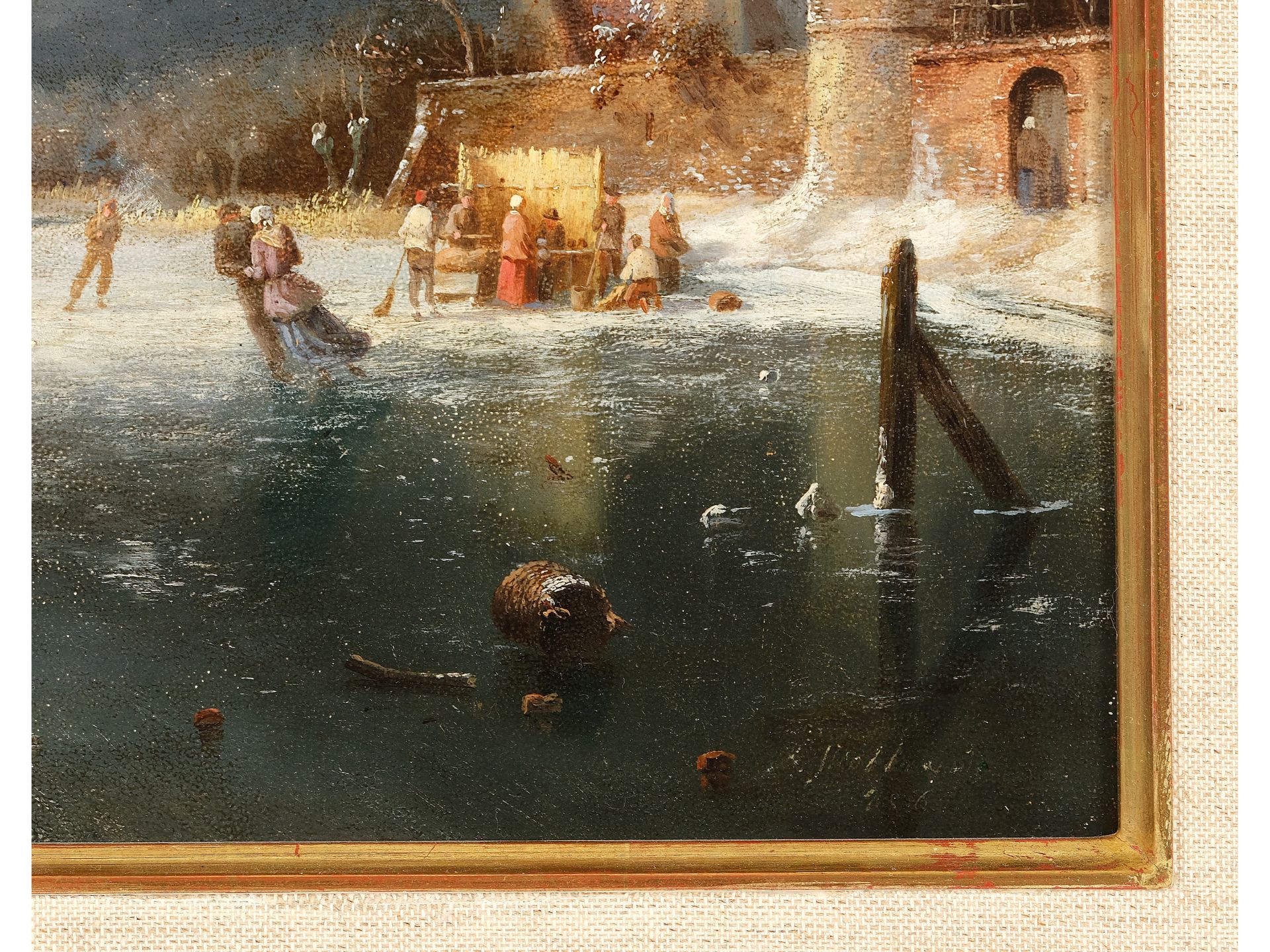 Andreas Schelfhout, Den Haag 1787 – 1870 Den Haag, Winterliche Idylle - Bild 5 aus 6