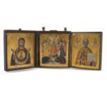 Orthodoxes Reisetriptychon, Drei Ikonen, Um 1900