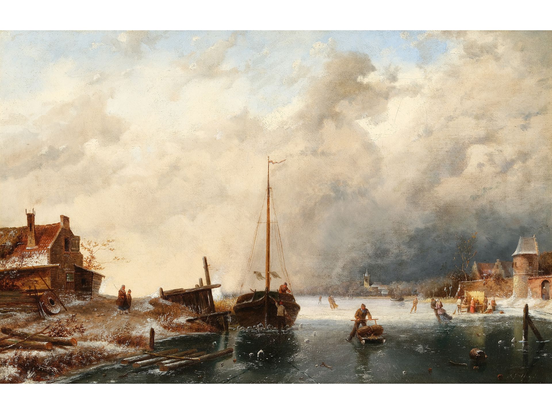 Andreas Schelfhout, Den Haag 1787 – 1870 Den Haag, Winterliche Idylle