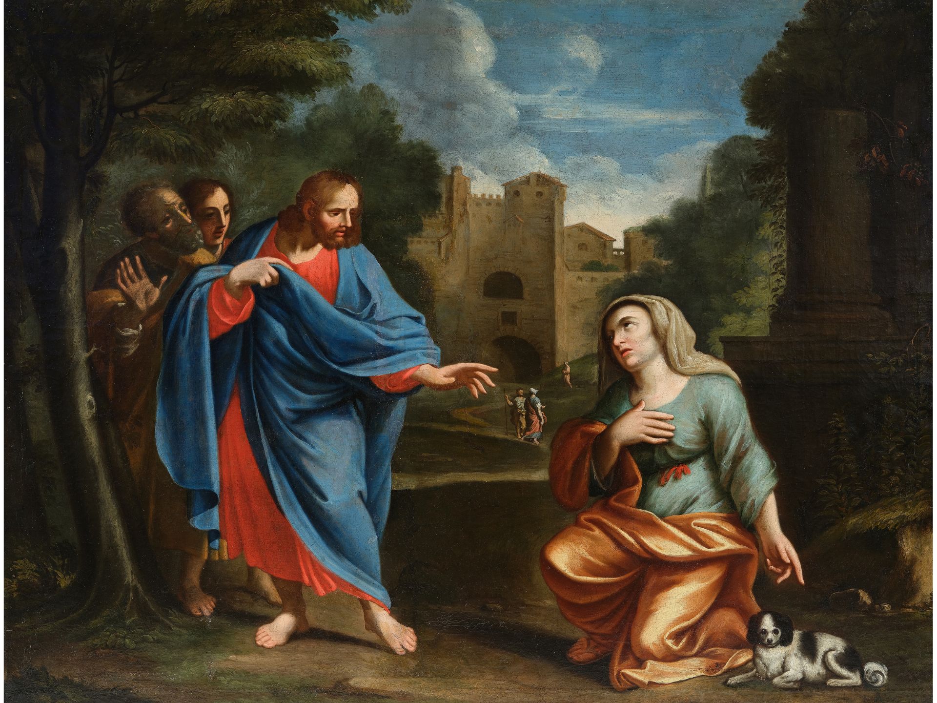 Jesus trifft die kanaanäische Frau, Italienische Schule, 17./18. Jahrhundert