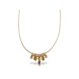 Collier, 14 kt Gold, 3 Brillanten