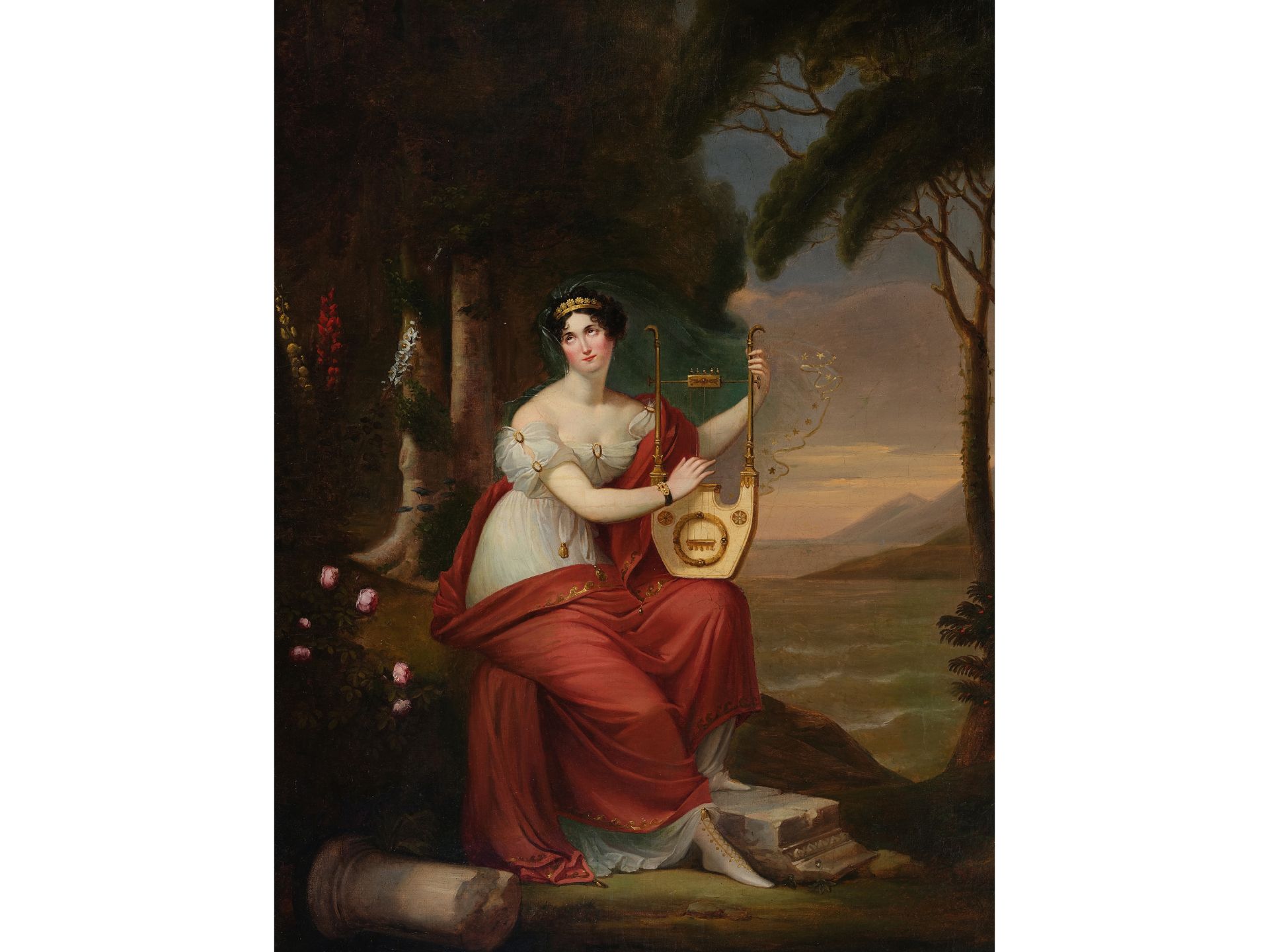 Classicist artist, Lady with lyre, Around 1800