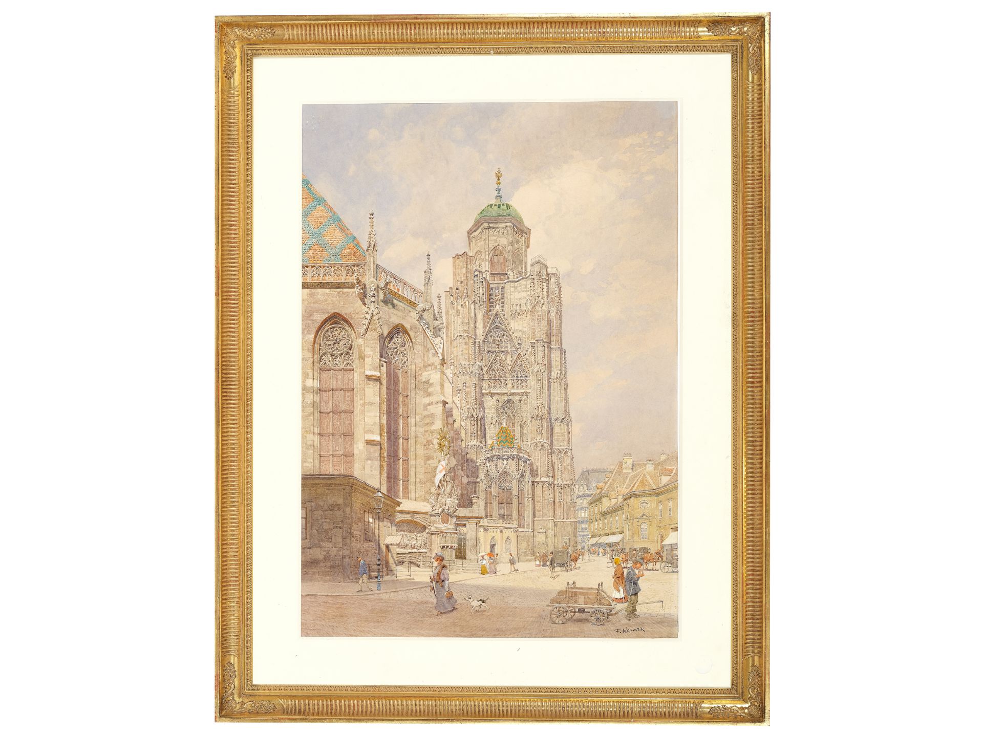 Franz Kopallik, Vienna 1860 - 1931 Vienna, North tower of St. Stephen's Cathedral - Image 2 of 6