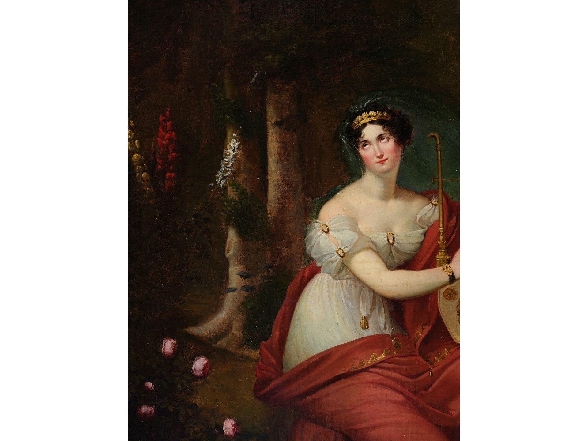 Classicist artist, Lady with lyre, Around 1800 - Image 6 of 7