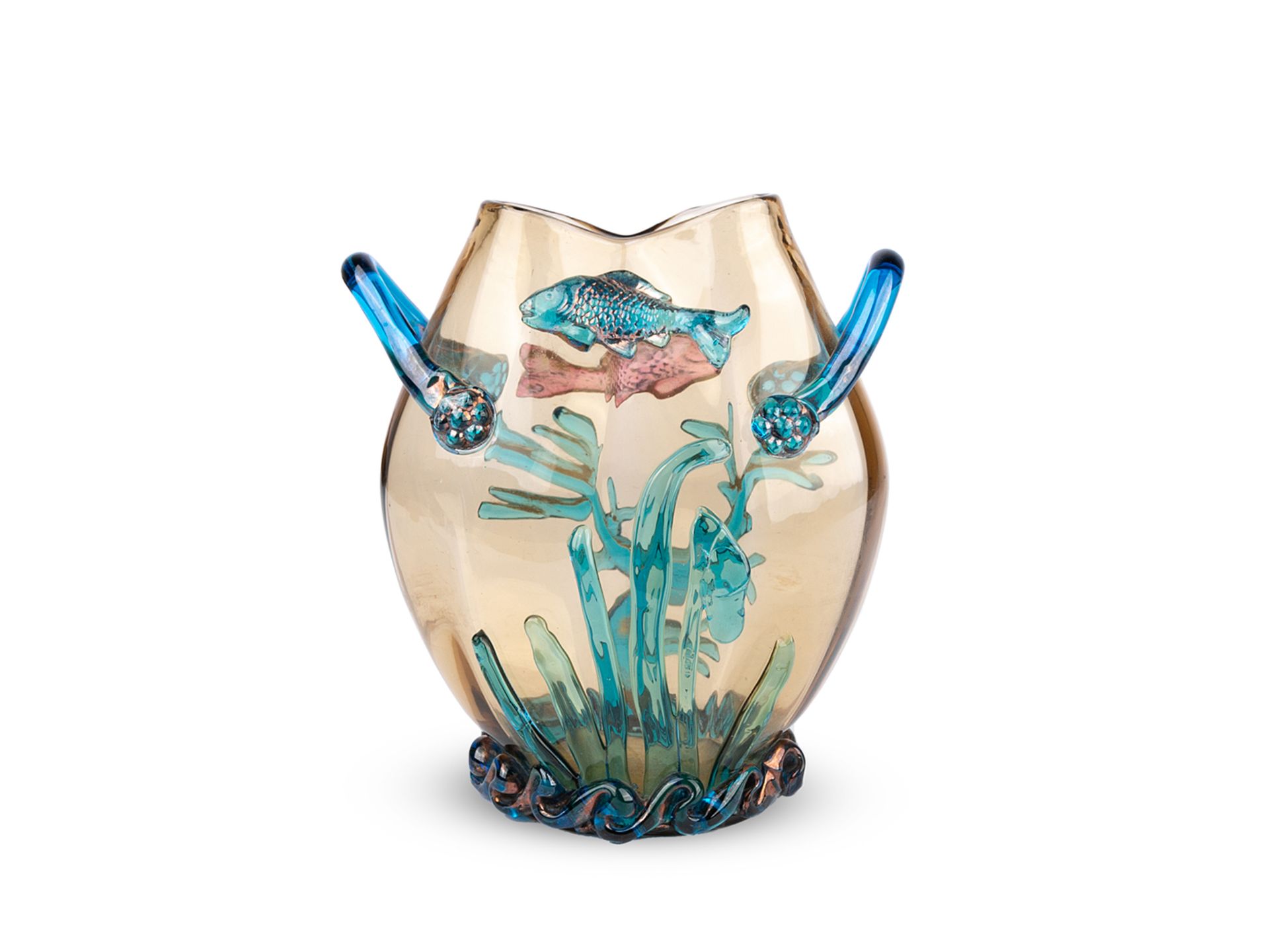 Glass vase with underwater world - Image 2 of 3