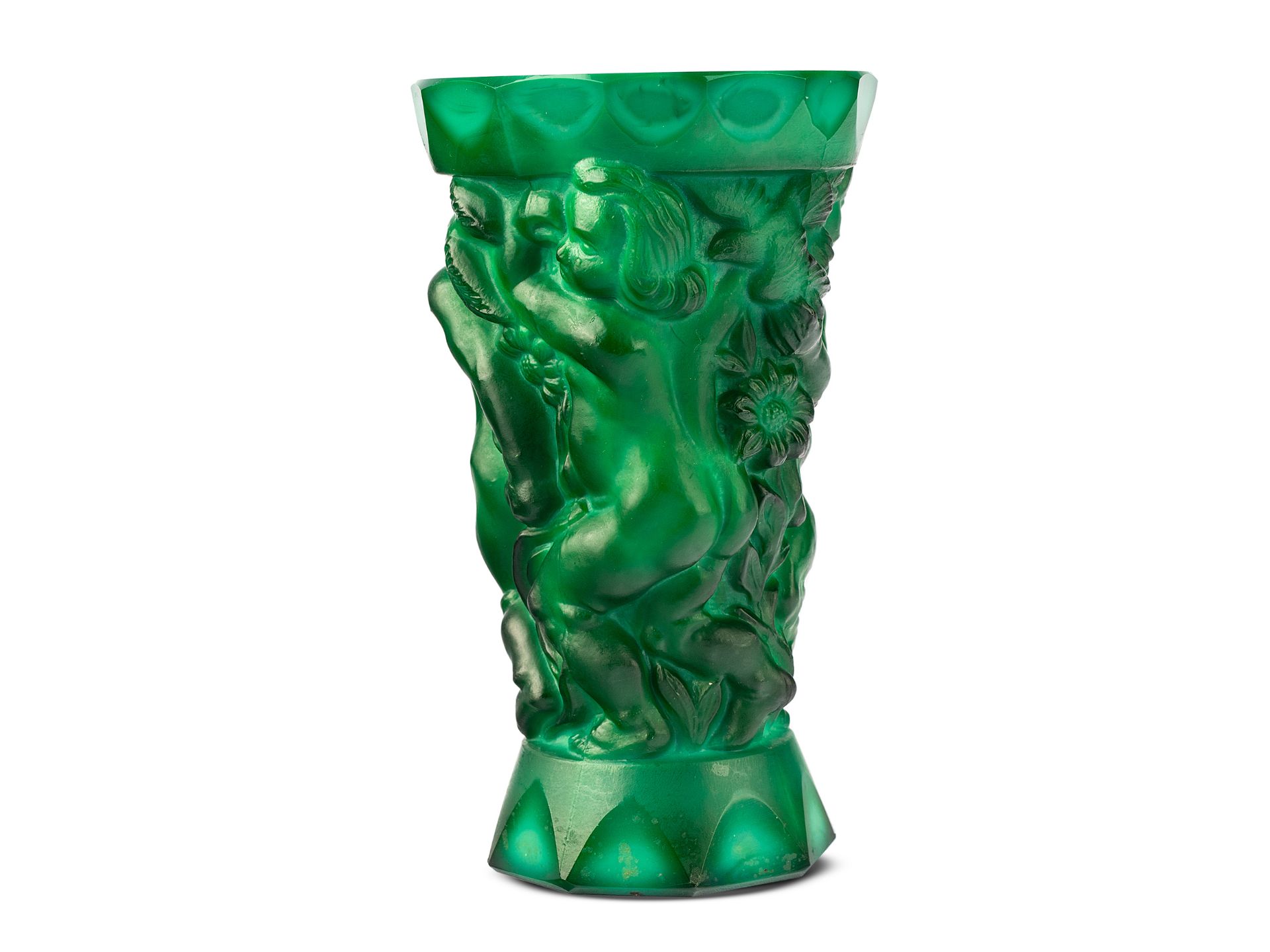 Vase, Art Deco, Malachite glass - Image 3 of 4