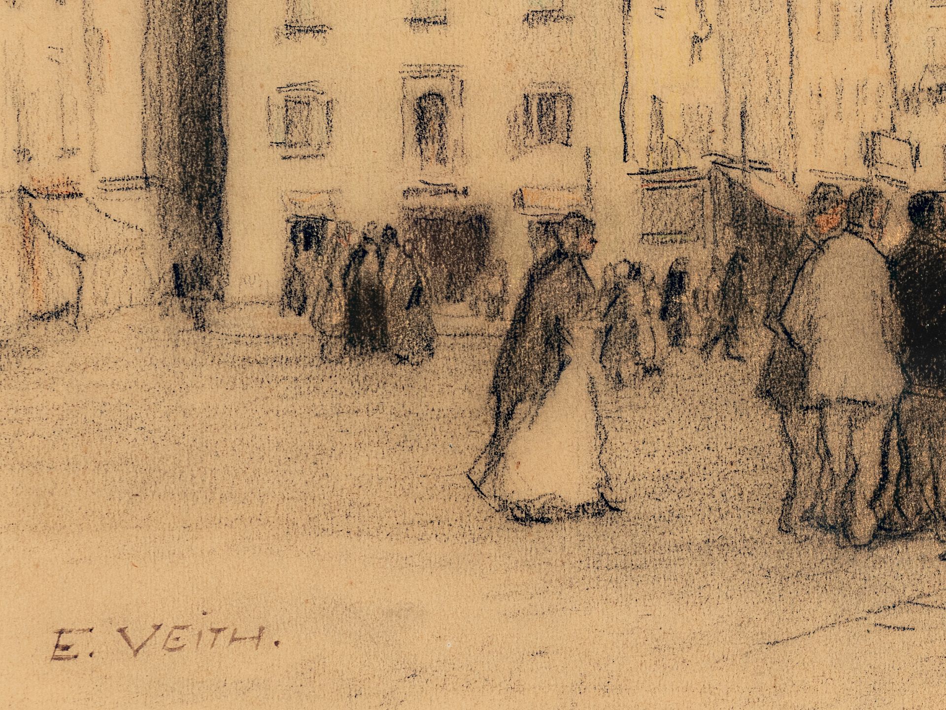Eduard Veith, Neutitschein 1858 – 1925 Wien, Stadtplatz - Bild 3 aus 4