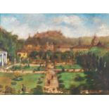 Hans Robert Pippal, Wien 1915 – 1998 Wien, Blick über den Mirabellgarten auf Salzburg