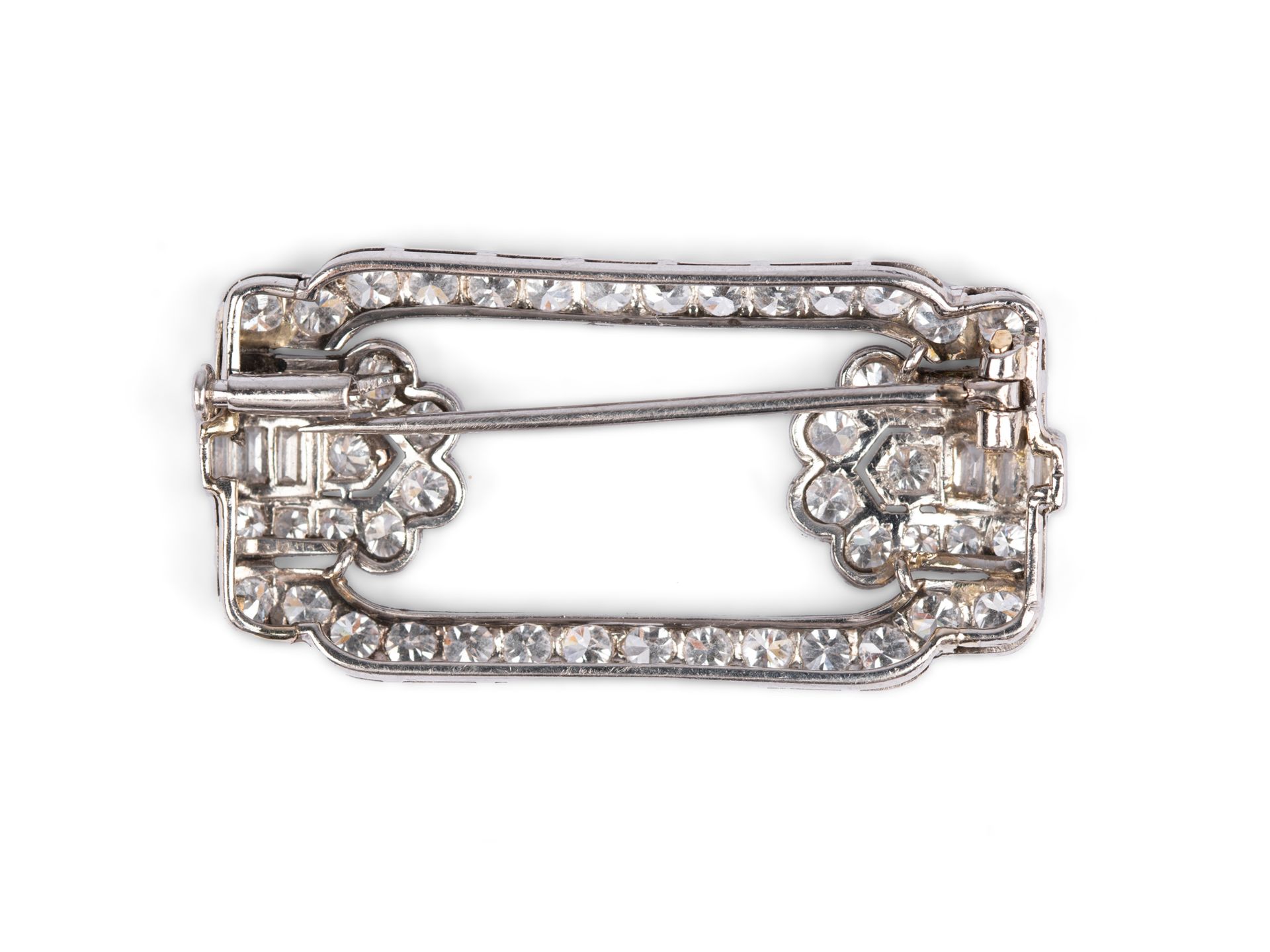 Art Deco Brooch, Around 1930, Platinum - Image 2 of 2