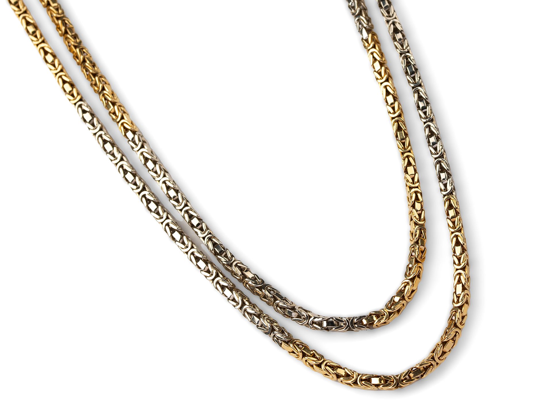 King necklace bicolour, 18kt yellow & white gold