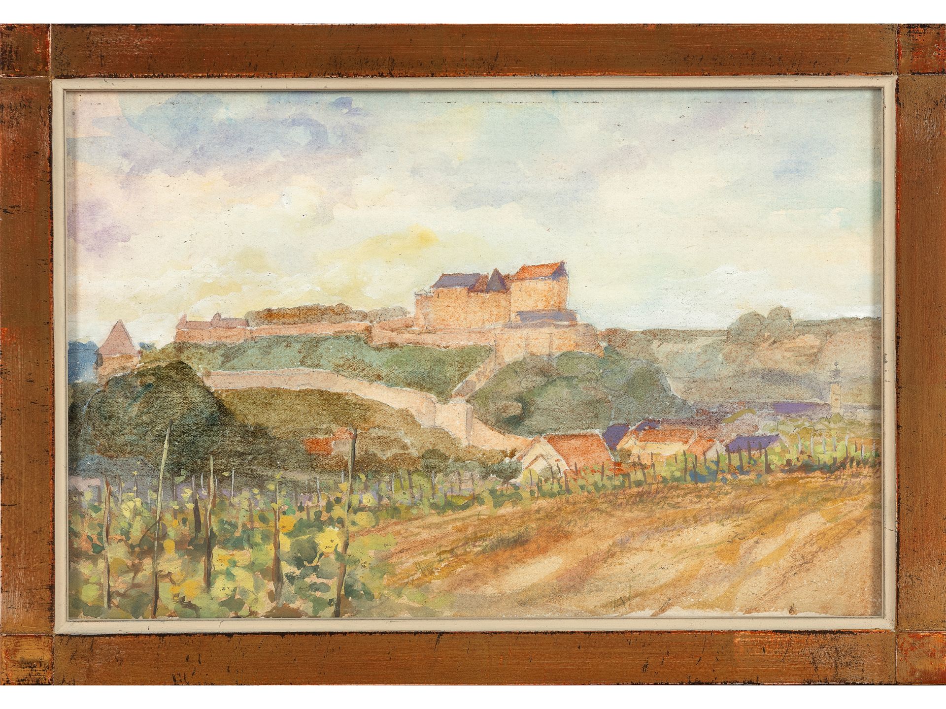 Unknown painter, View of a medieval town - Image 2 of 3