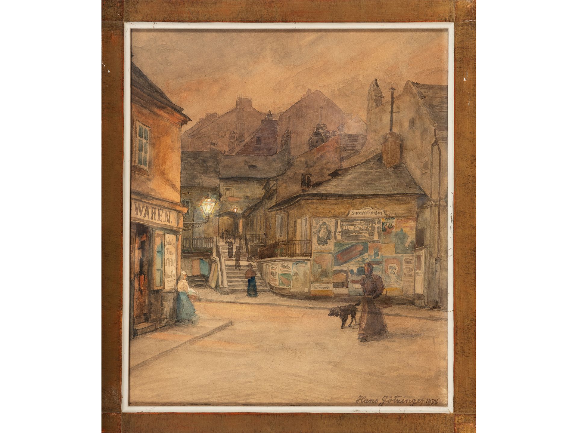 Hans Götzinger, Vienna 1868 - 1941 Dürnstein, Evening in the city - Image 2 of 4