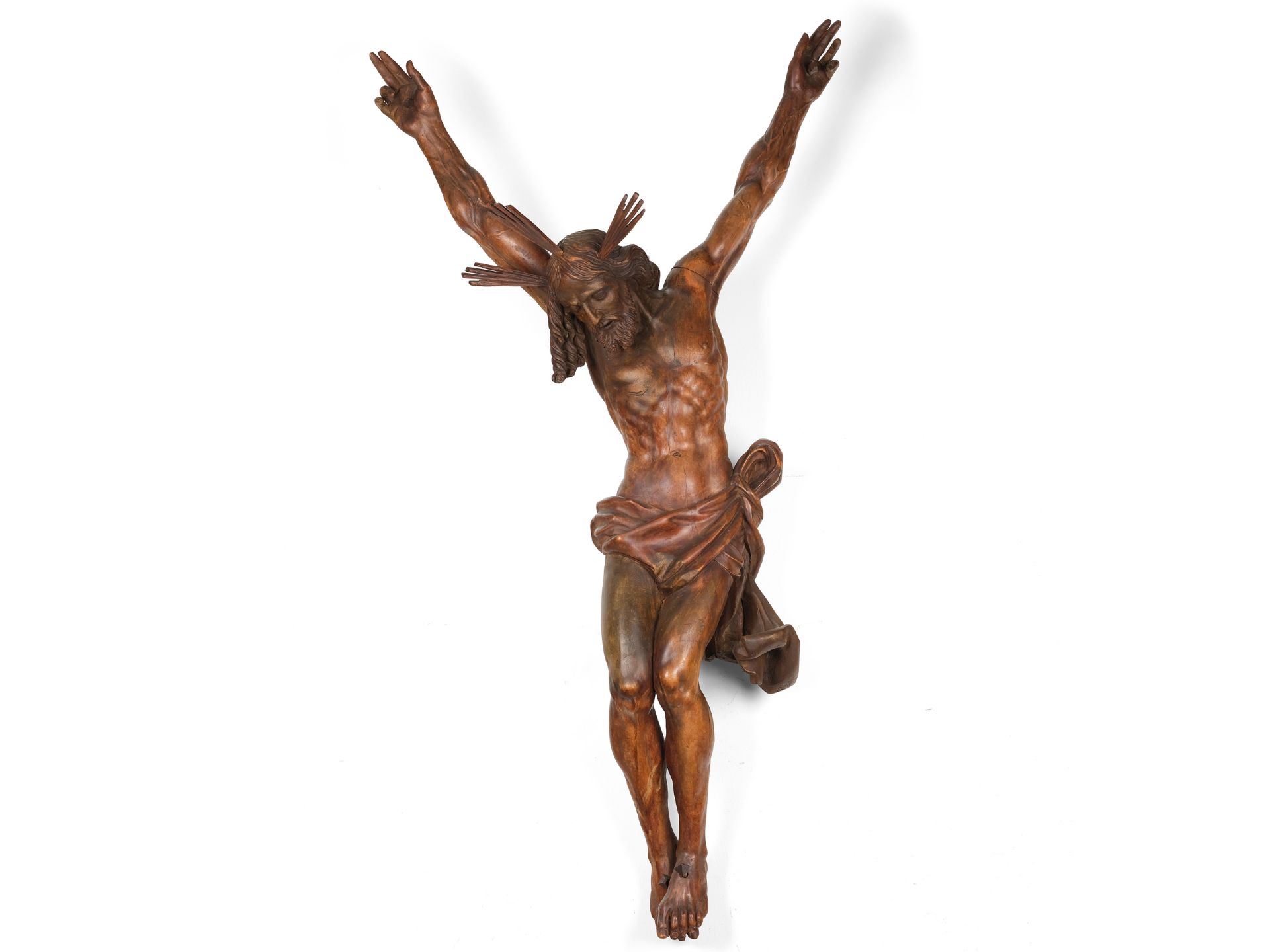 Christ with cross nimbus, In the style of the 17th/18th century, Carved lime wood