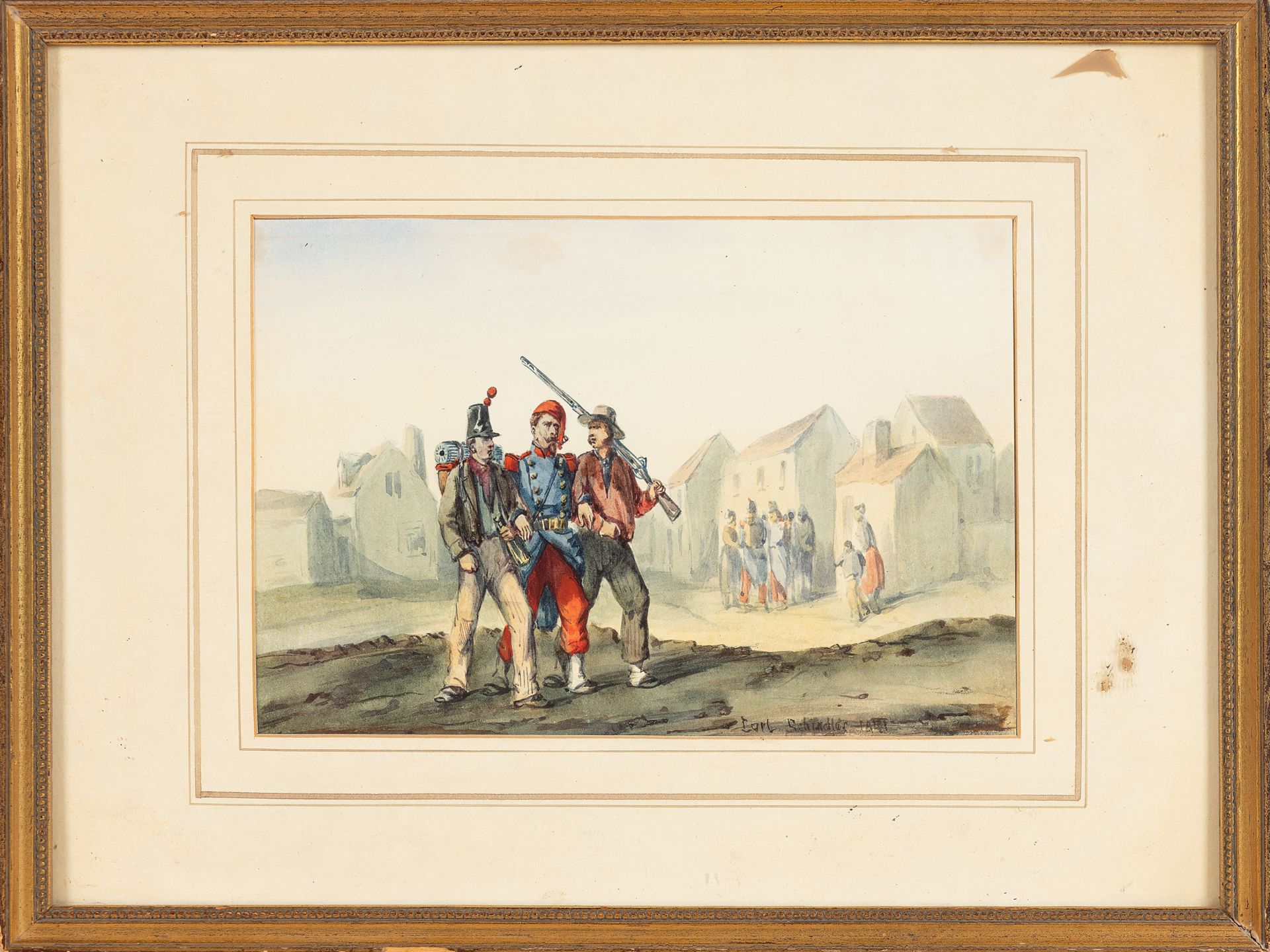 Carl Schindler, Vienna 1821 - 1842 Laab im Walde, Circle of, Soldiers - Image 2 of 4