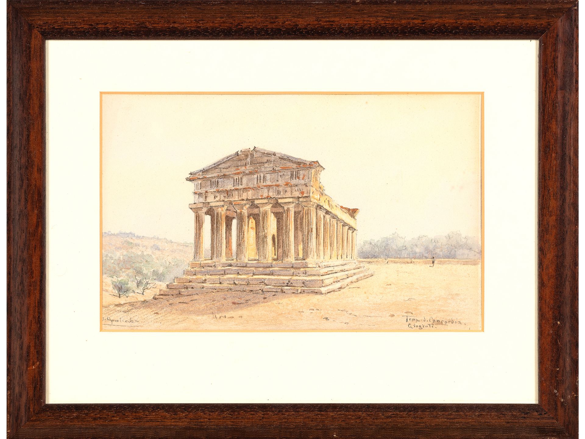 Unknown painter, Temple of Concordia - Image 2 of 4